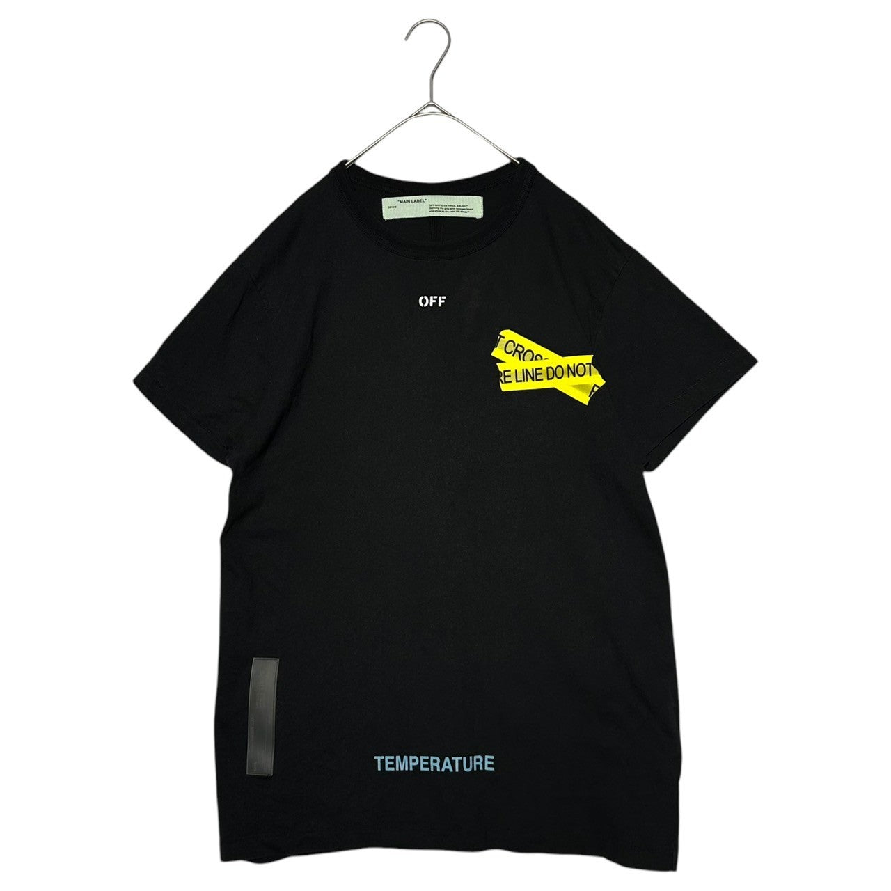 Off-White(オフホワイト) 18SS Firetape Printed Logo T-Shirt ファイヤーテープ プリント ロゴ Tシャツ OMAA002S18185006 XS ブラック