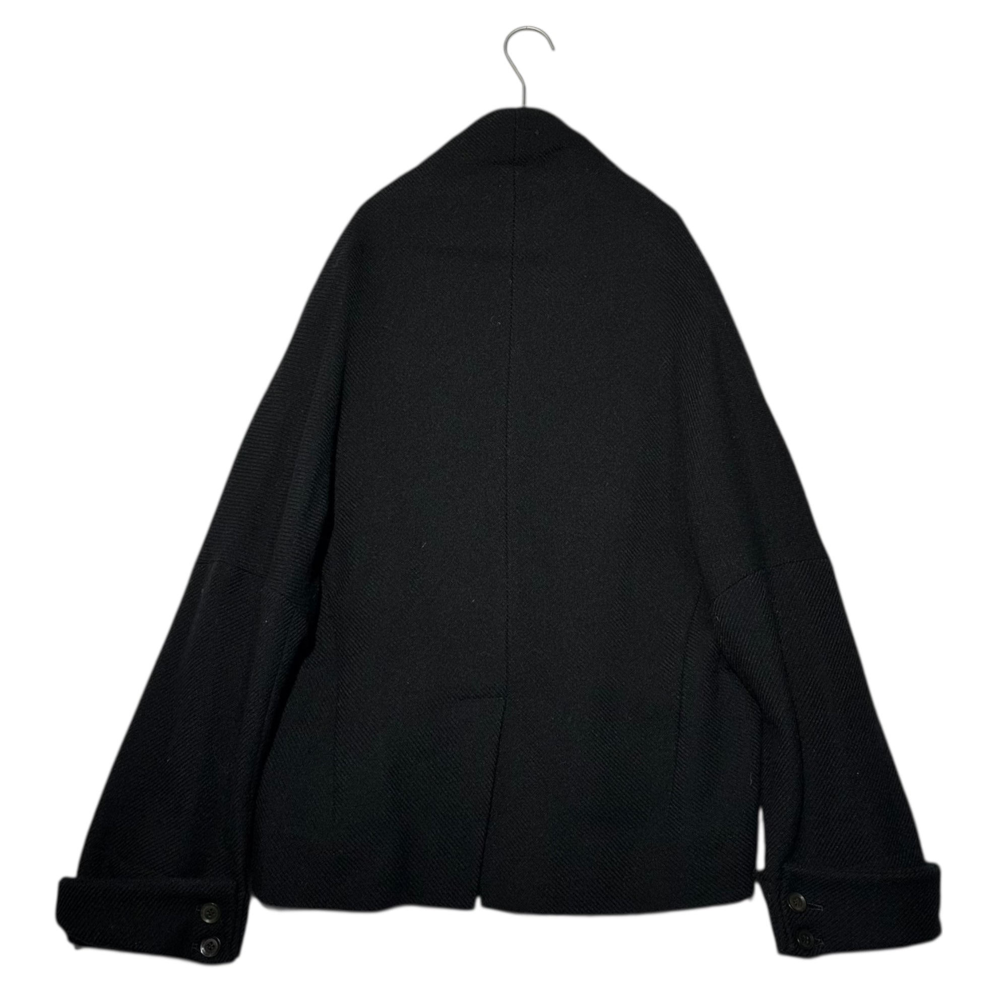 YOHJI YAMAMOTO+NOIR(ヨウジヤマモトプリュスノアール) Kimono-style L/S wool 1B jacket 着物 スタイル 長袖 ウール 1ボタン ジャケット NJ-J11-116 2(M程度) ブラック