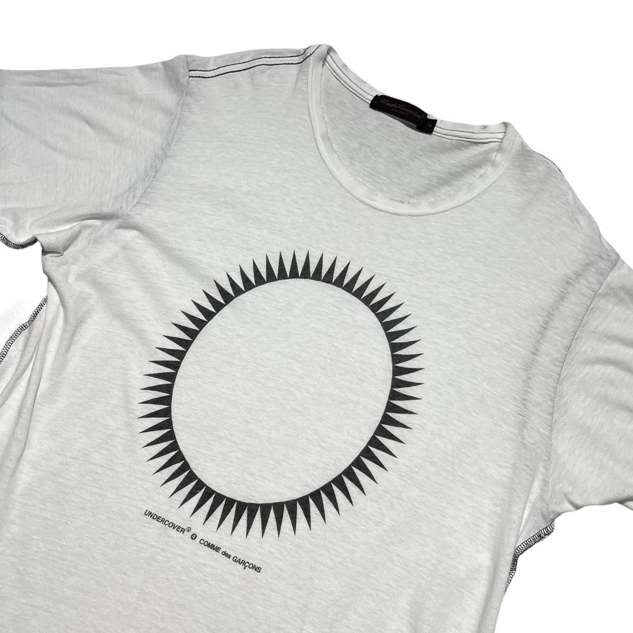 UNDERCOVERISM × COMME des GARCONS(アンダーカバーイズム×コムデギャルソン) 03SS 「SCAB」 GIZ CIRCLE T-SHIRT スキャブ ギズ サークル Tシャツ コラボ M ホワイト×ブラック 少数生産 稀少品