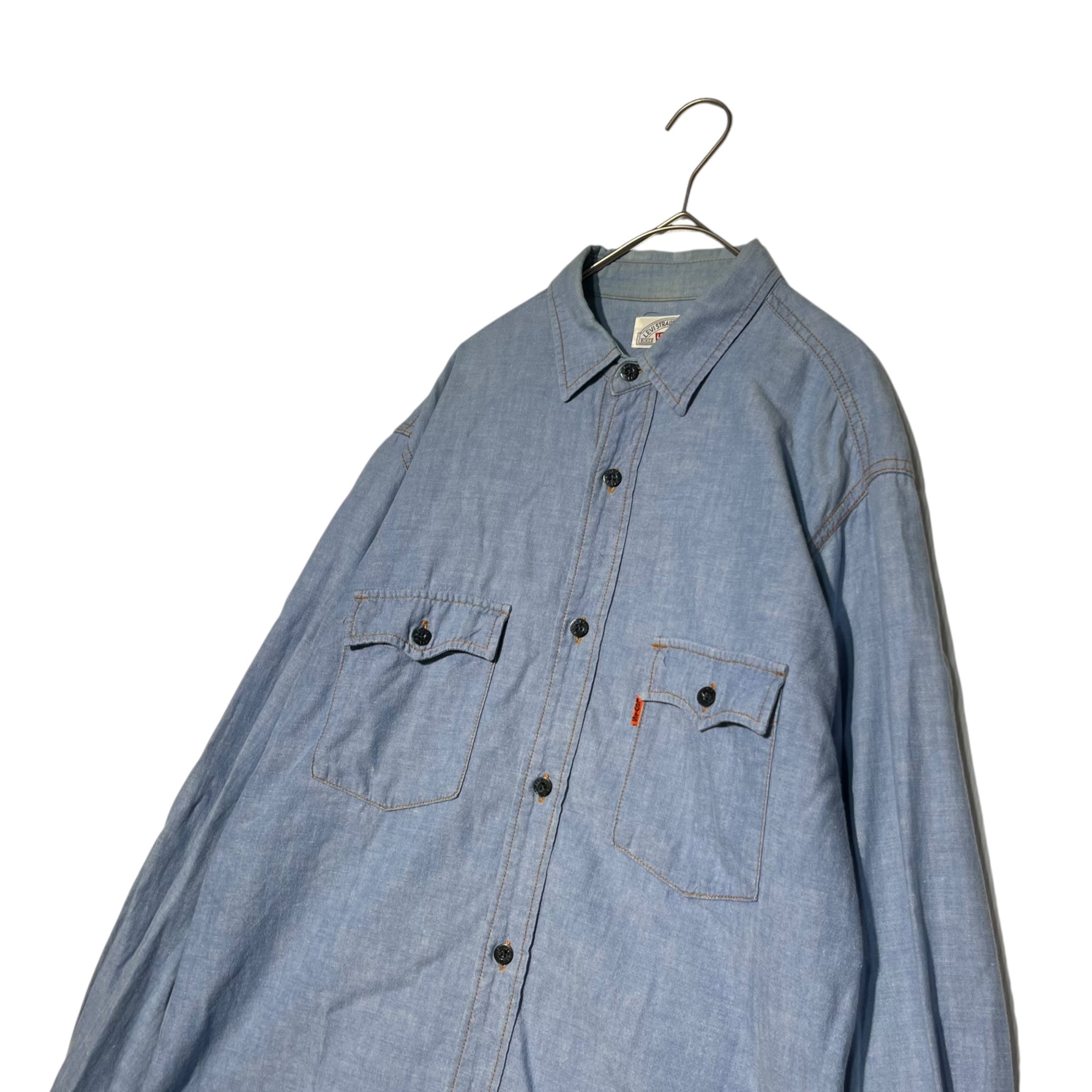 Levi's(リーバイス) 80's chambray shirt シャンブレー シャツ 長袖 80年代 S~M程度 ライトインディゴ