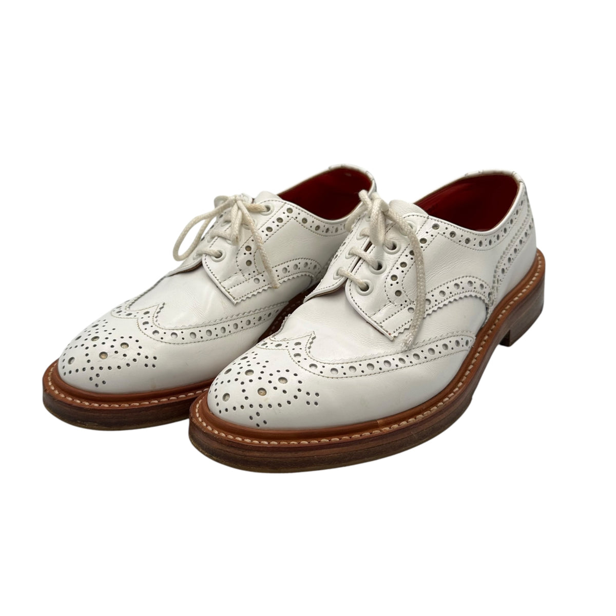 Tricker's×COMME des GARCONS JUNYA WATANABE MAN(トリッカーズ×コムデギャルソンジュンヤワタナベマン) BOURTON バートン ウィングチップ レザー シューズ MS633 7(25.5cm程度) ホワイト コラボ 革靴 メダリオン