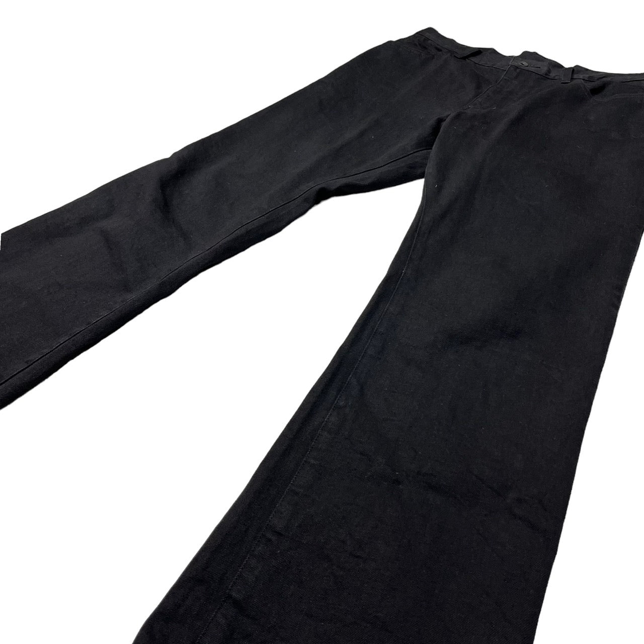 whowhat(フーワット) オーガニックコットンブラックフレアデニムパンツ L ブラック