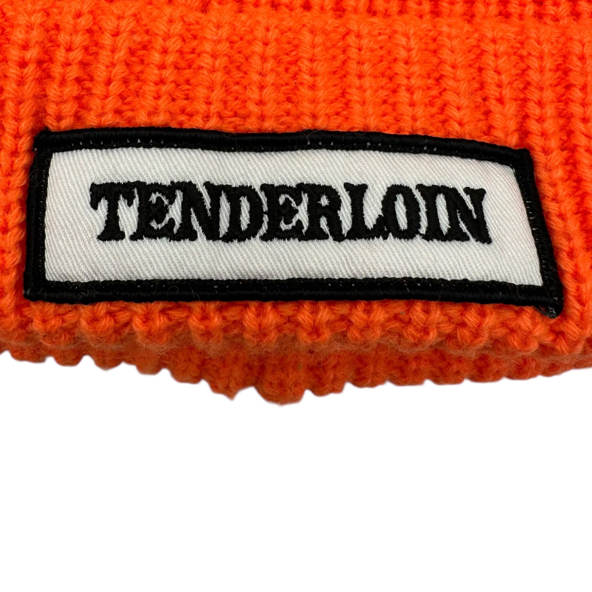 TENDERLOIN(テンダーロイン) Logo Patches Beanie ロゴ ワッペン ポンポン ニット帽 オレンジ