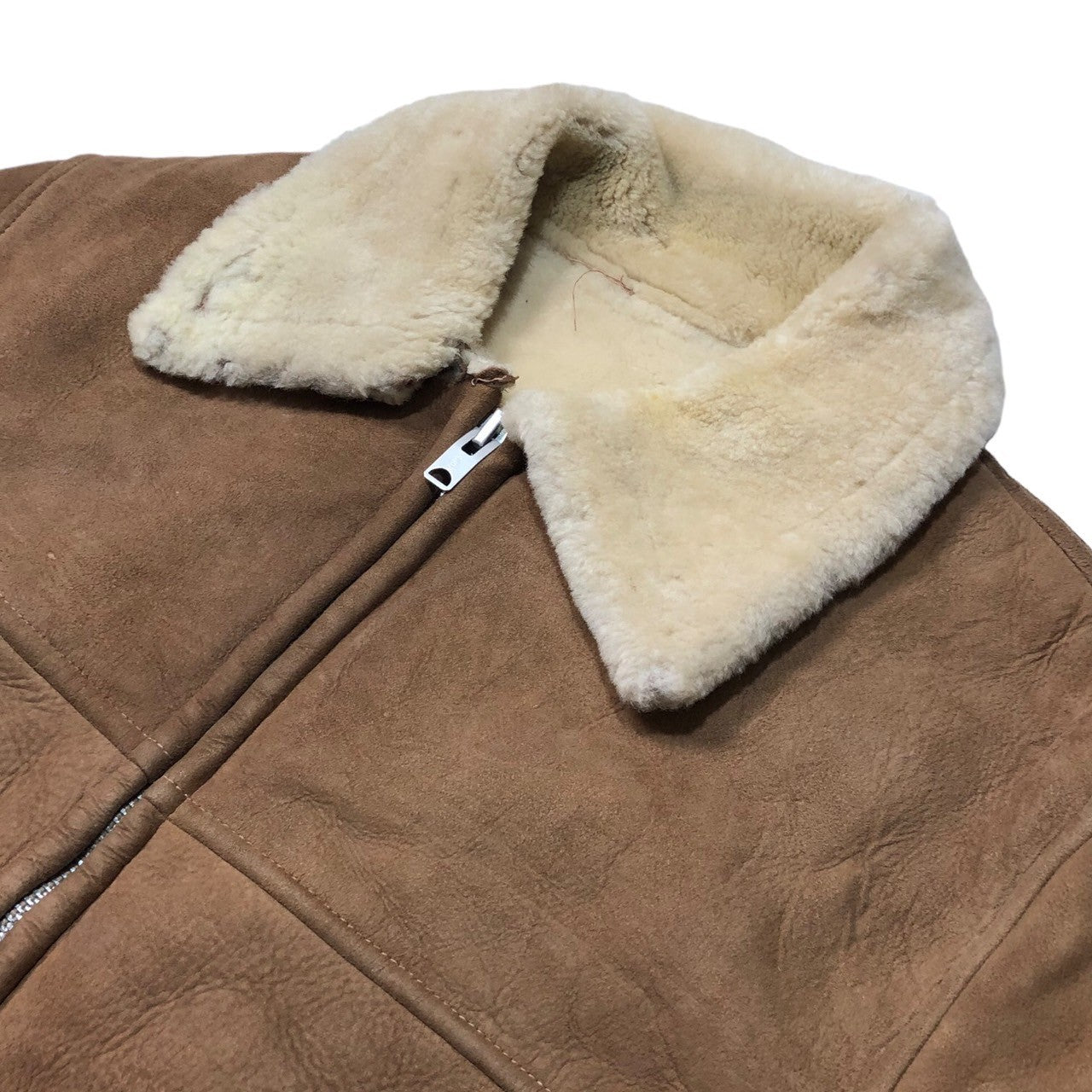 VINTAGE(ヴィンテージ) 80~90's genuine shearling jacket ムートンジャケット ヴィンテージ ベージュ×アイボリー