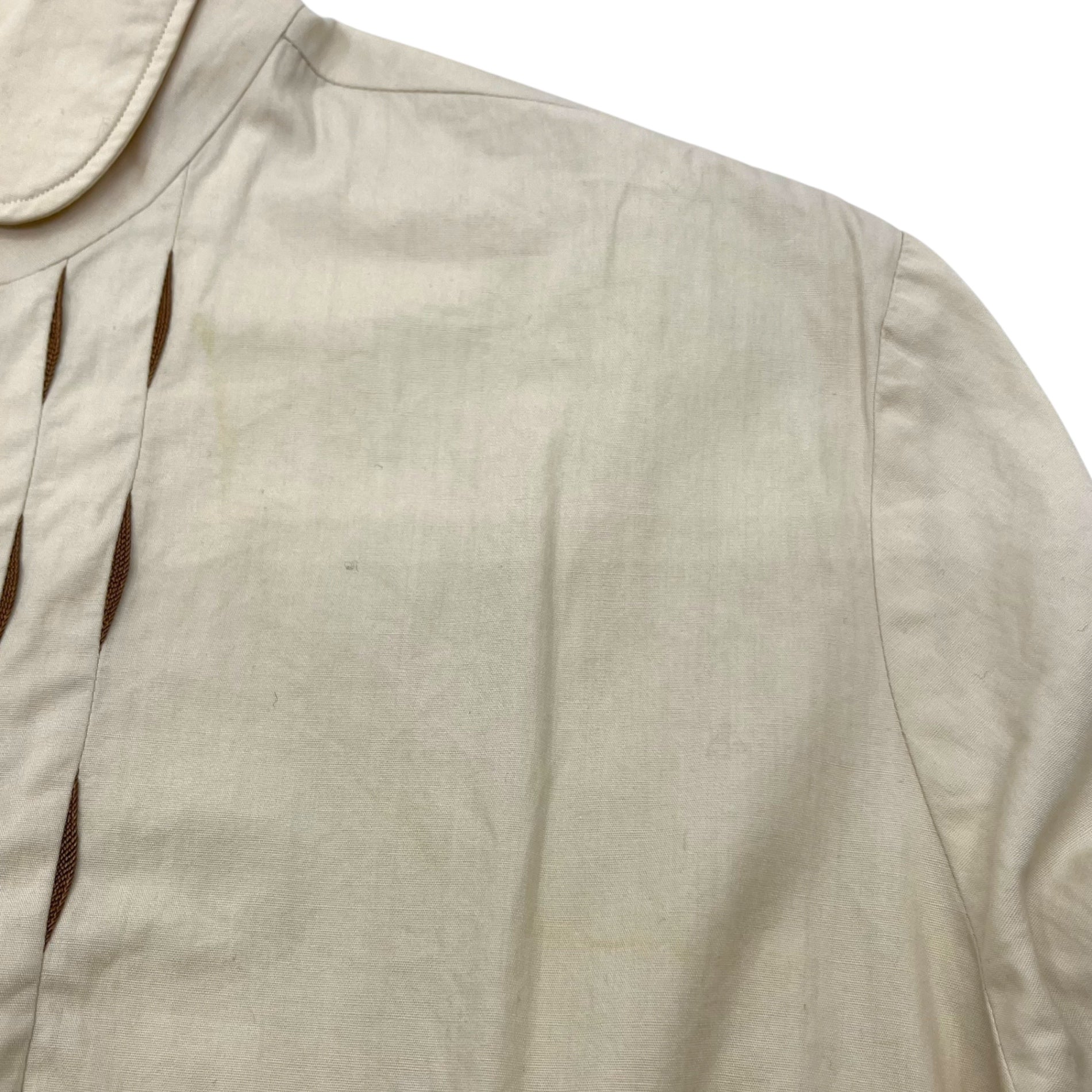 VINTAGE(ヴィンテージ) 60's~ center design long sleeve shirt センターデザイン長袖シャツ M~L程度 ベージュ×ブラウン