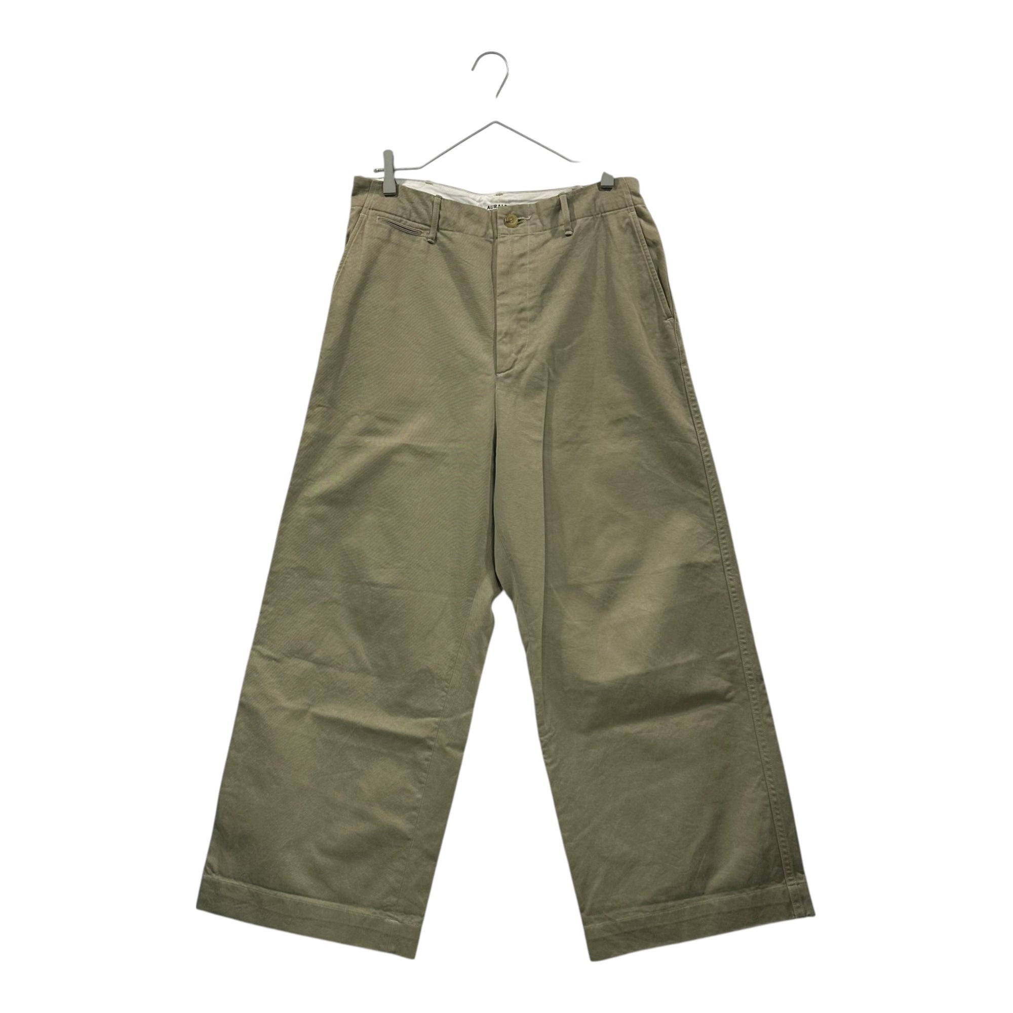 AURALEE(オーラリー) WASHED FINX CHINO WIDE PANTS ウォッシュド フィンクス チノ ワイド パンツ A8AP01CN 4 ベージュ