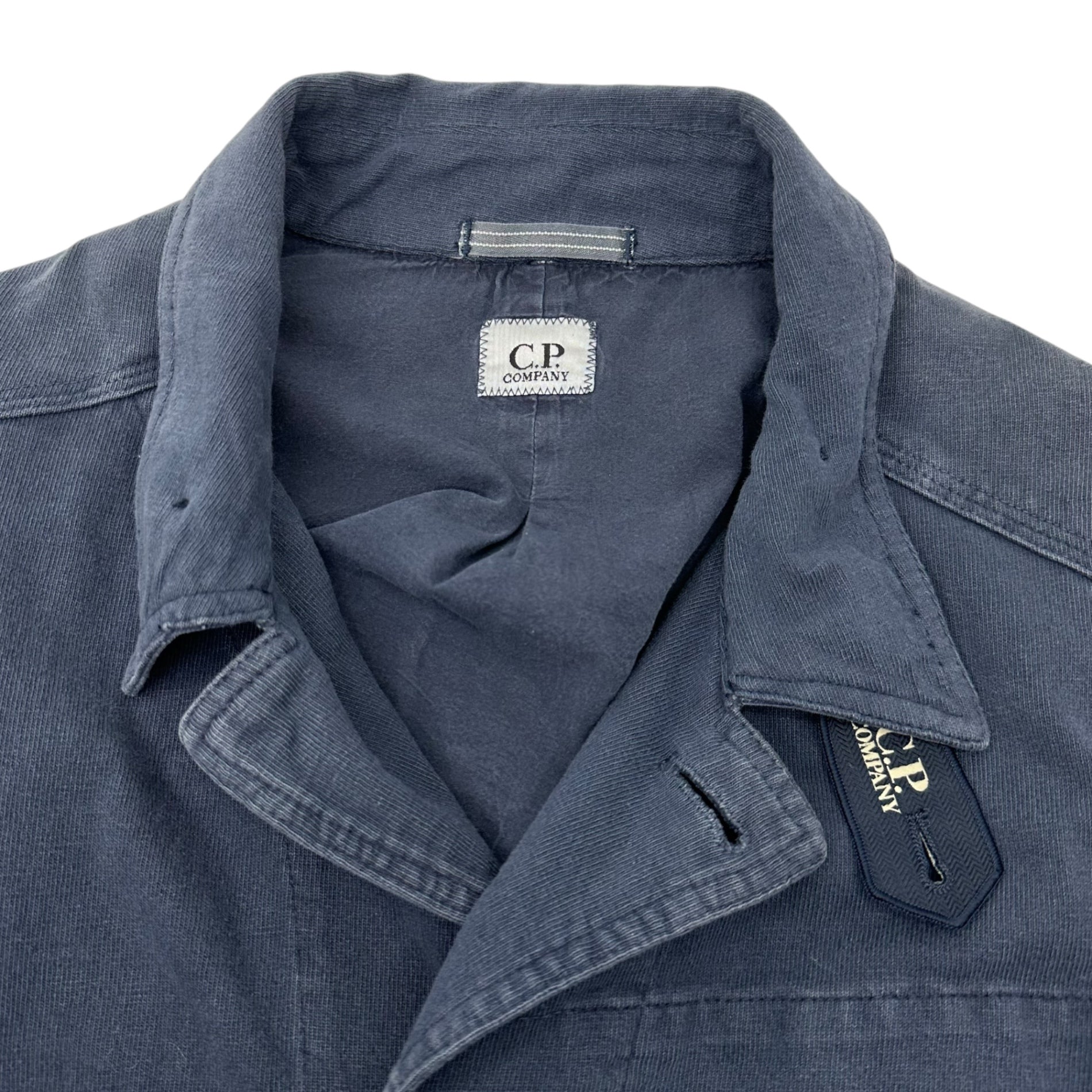 C.P.COMPANY(シーピーカンパニー) 2010~'s sweatshirt coverall jacket chinstrap logo スウェット カバーオール ジャケット チンストラップ ロゴ M ネイビー