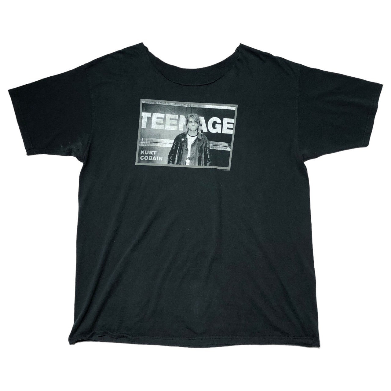 VINTAGE(ヴィンテージ) 00's "©2002 The End of Music" KURT COBAIN photo T-shirt フォト Tシャツ 表記無し(XL程度) ブラック ヴィンテージ カートコバーン ニルバーナ