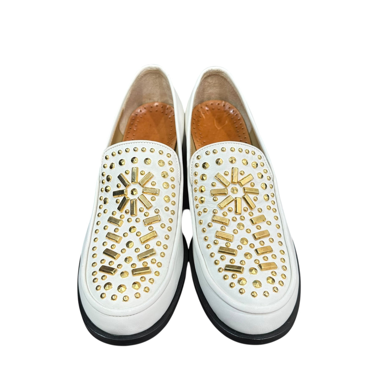 COMME des GARCONS HOMME PLUS(コムデギャルソンオムプリュス) 2007SS ”Golden boy” Studded Loafers ゴールデンボーイ スタッズ ローファー PS-K103 25cm ホワイト 00's 革靴 レザー