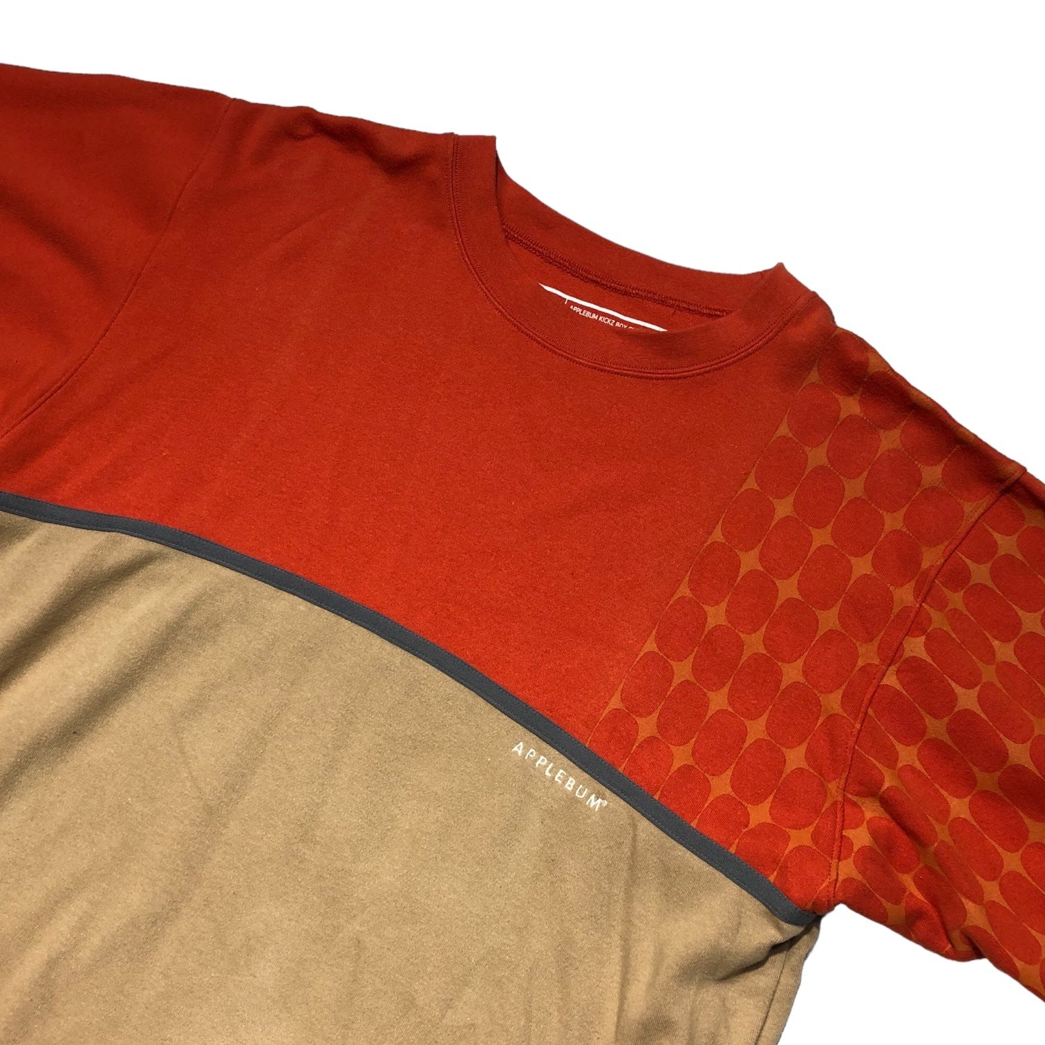 APPLEBUM(アップルバム) KICKZ BOX CLOTHING シューズ ボックス モチーフ 半袖 Tシャツ 0333256-104 L ベージュ×オレンジ