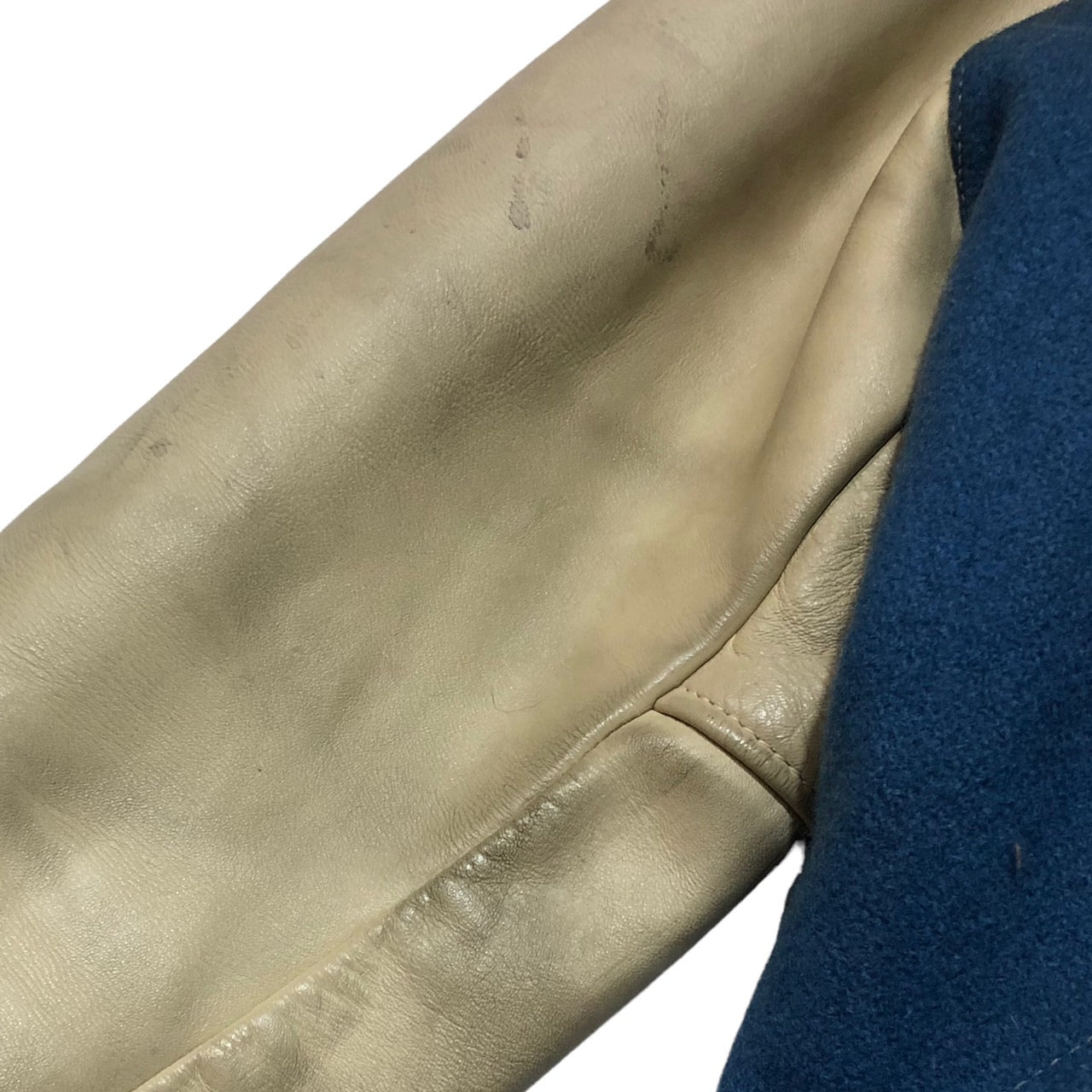 NELSON'S(ネルソンズ) 80's ヴィンテージワッペンスタジャン/スタジアムジャンパー/ブルゾン/ジャケット 42(XKサイズ程度) スカイブルー×ホワイト USA製 80年代