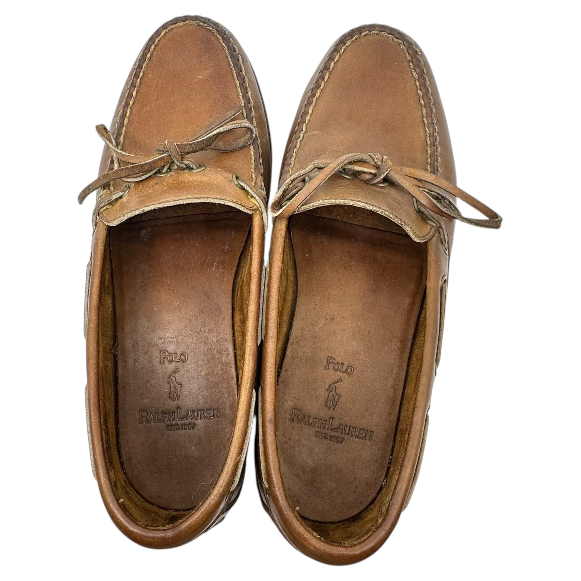 POLO RALPH LAUREN(ポロラルフローレン) Leather Deck Shoes レザー デッキ シューズ 8EE(26cm程度) ブラウン