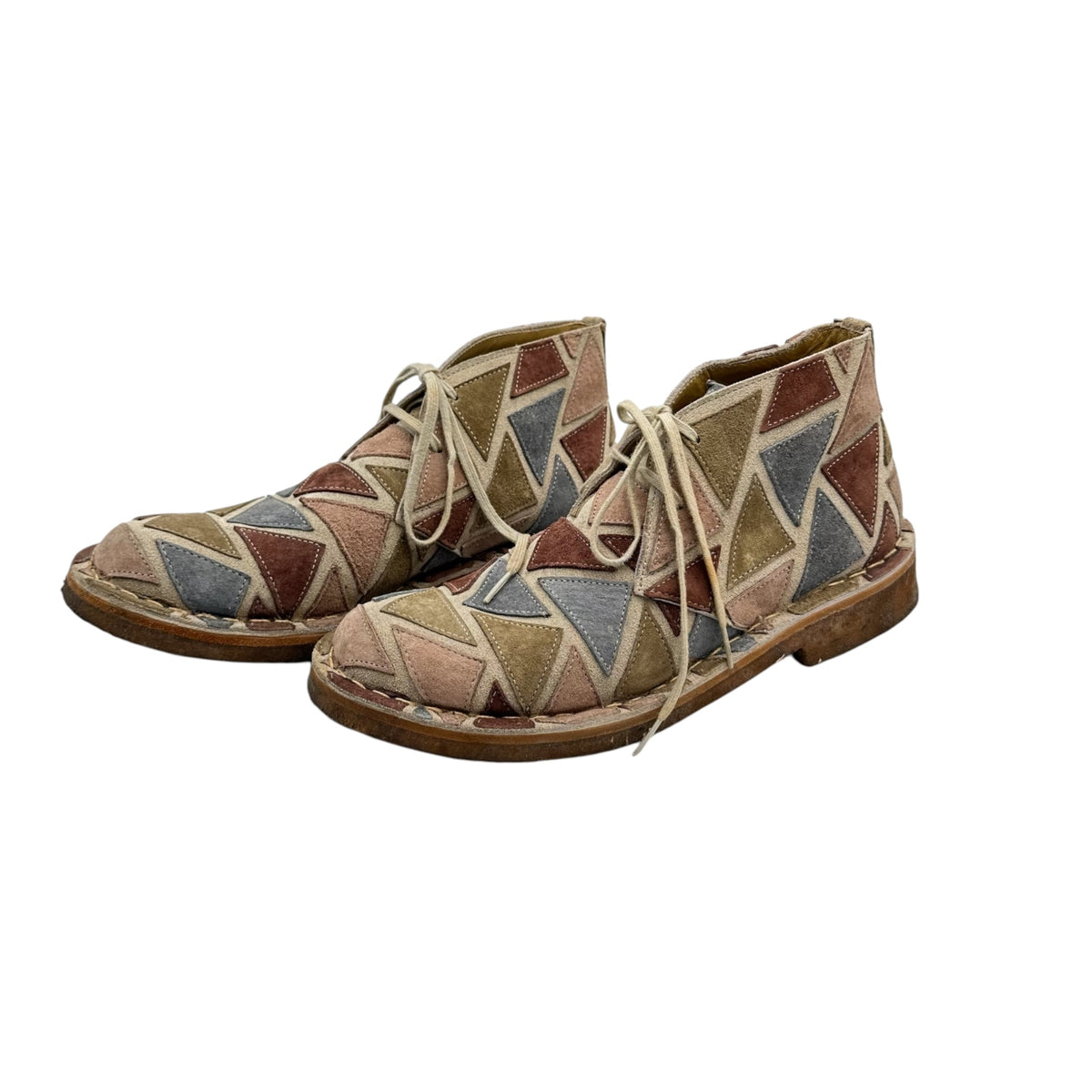 COMME des GARCONS HOMME PLUS(コムデギャルソンオムプリュス) 2001AW ”Looking at different world” Patchwork Desert Boots サイケ期 パッチワーク デザート ブーツ 25cm マルチ 00's