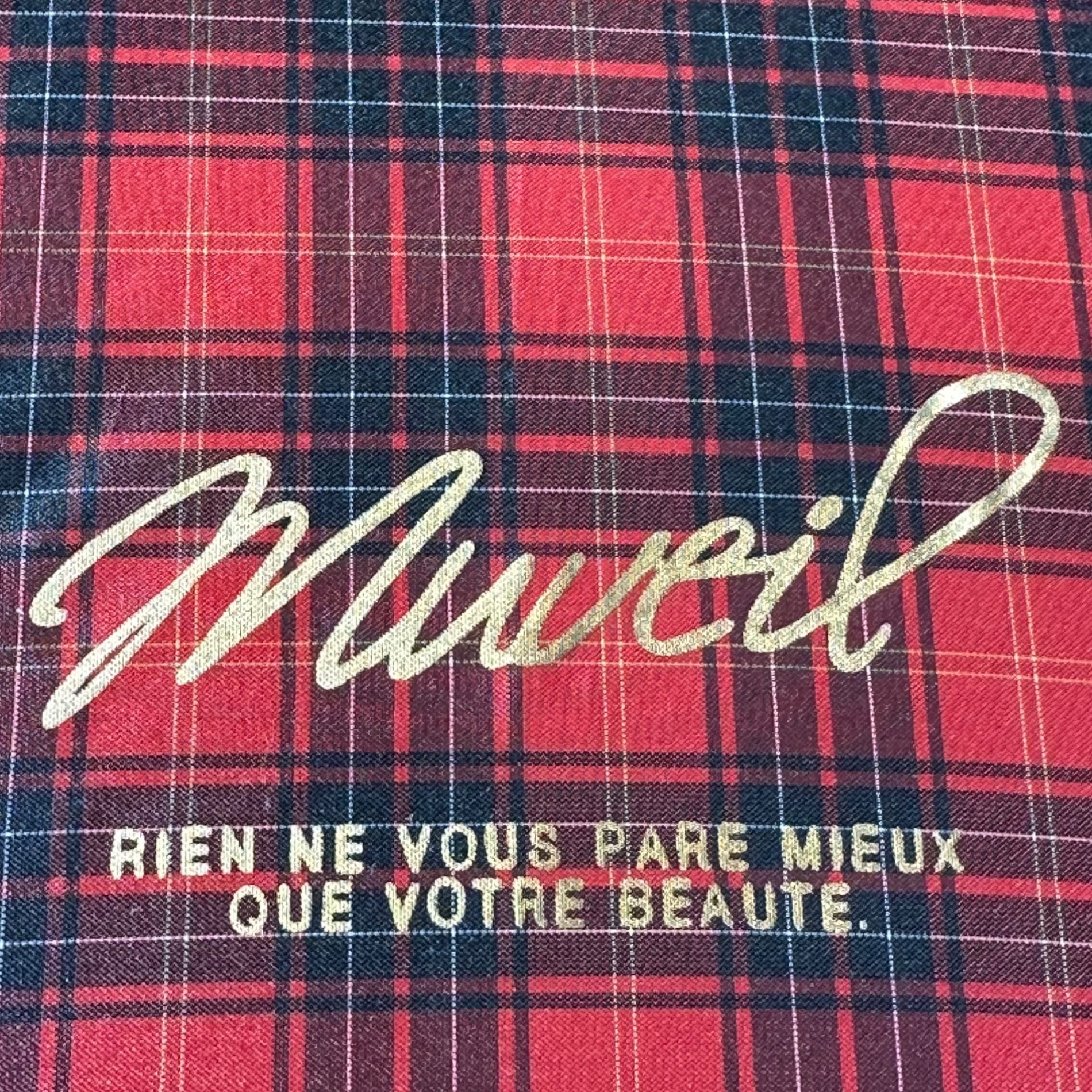 muveil(ミュベール) Dock Face Tartan Check Umbrella ドック フェイス タータン チェック アンブレラ レッド×ブラック 傘 犬