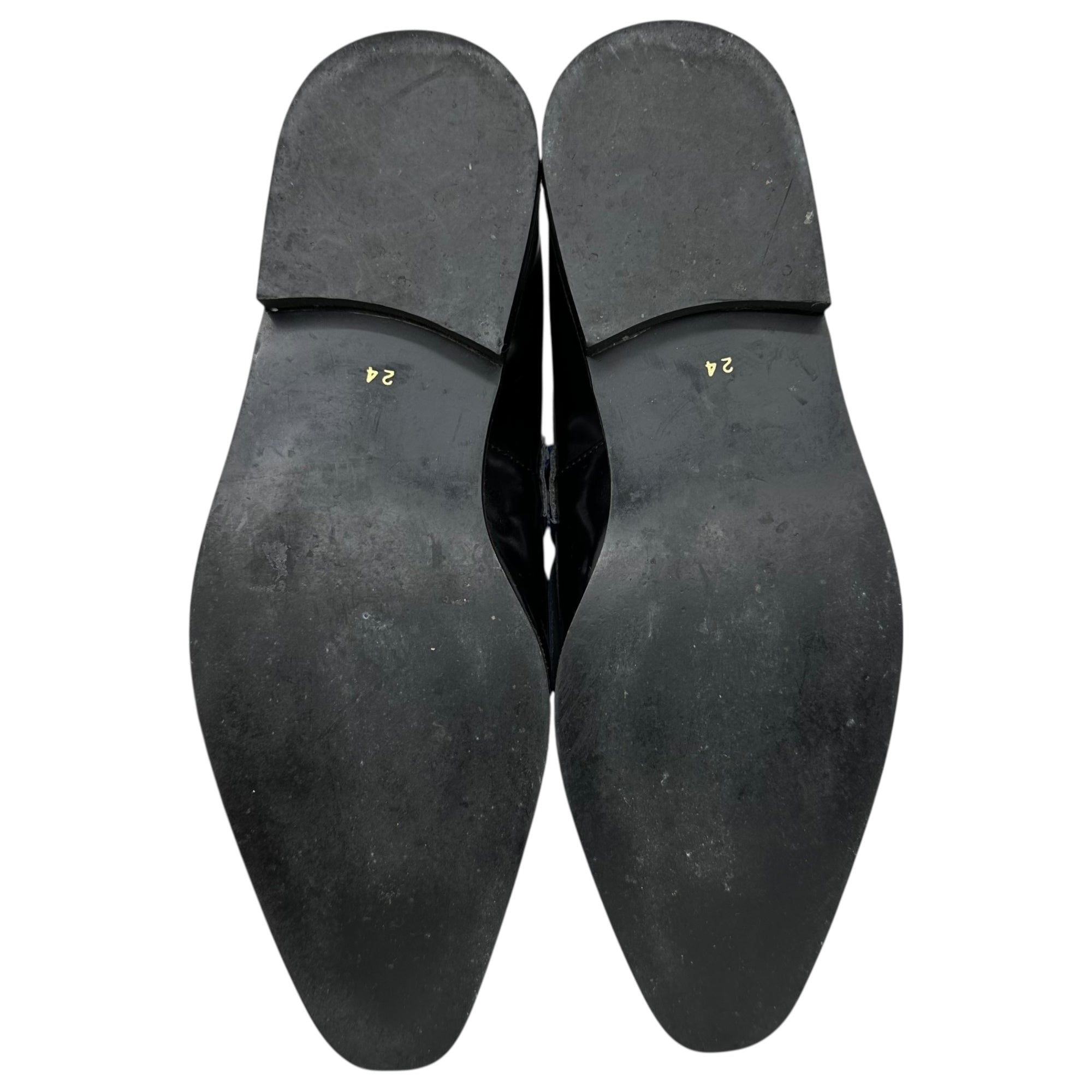 tricot COMME des GARCONS(トリココムデギャルソン) Pointed-To-Ribbon Leather Loafers ポインテッド トゥ リボン レザー ローファー 24cm ブラック シューズ