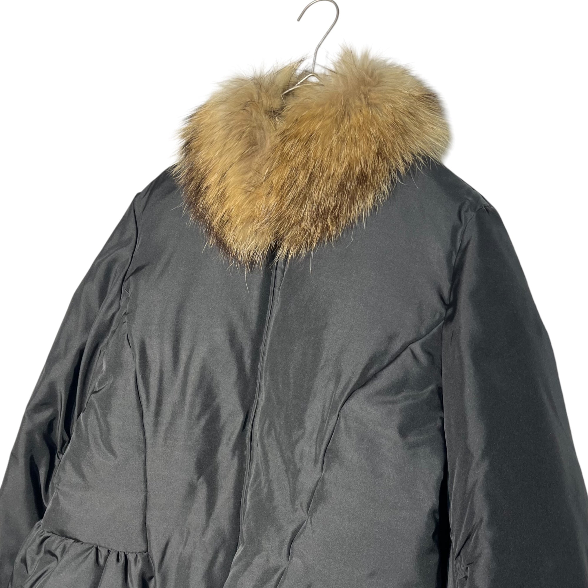 LOUIS FERAUD(ルイフェロー) Raccoon fur silk down jacket ラクーンファー シルク ダウン ジャケット 38(M程度) ブラック