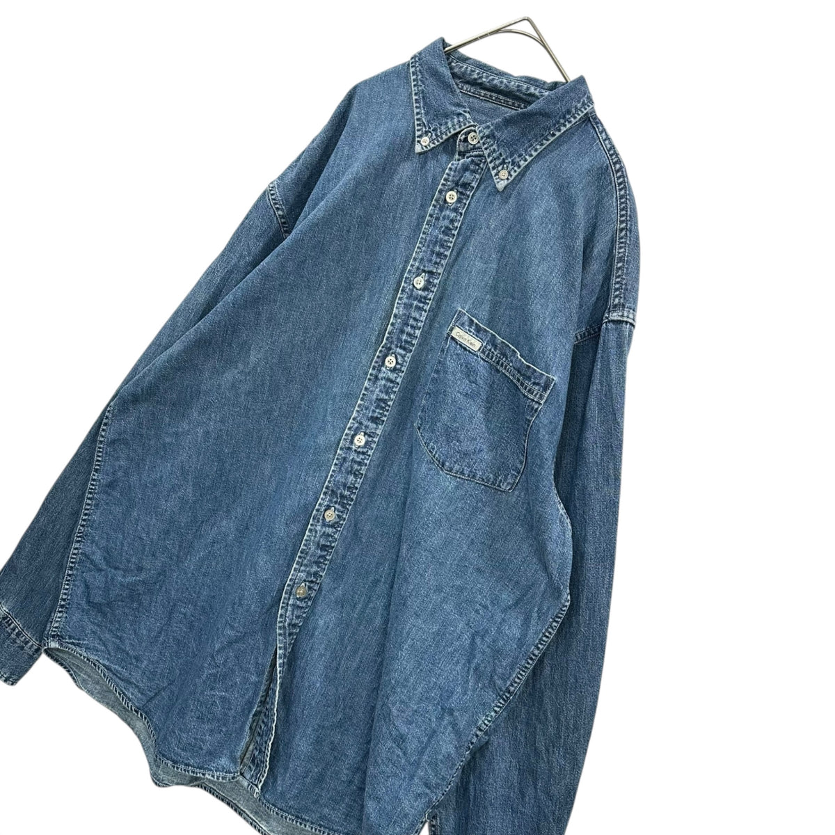 Calvin Klein Jeans(カルバンクラインジーンズ) Over Sized Denim Shirt オーバーサイズ デニム シャツ L インディゴ