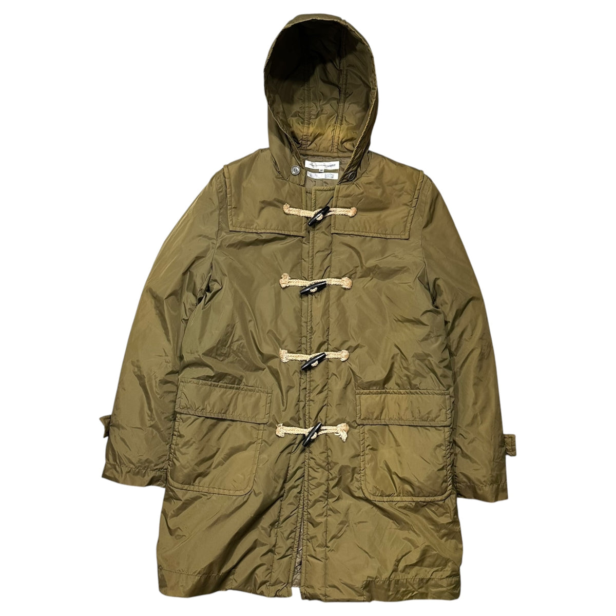 COMME des GARCONS SHIRT(コムデギャルソンシャツ) 2000's Nylon-Lined Duffle Coat ナイロン 中綿 ダッフルコート M カーキ 00s アーカイブ