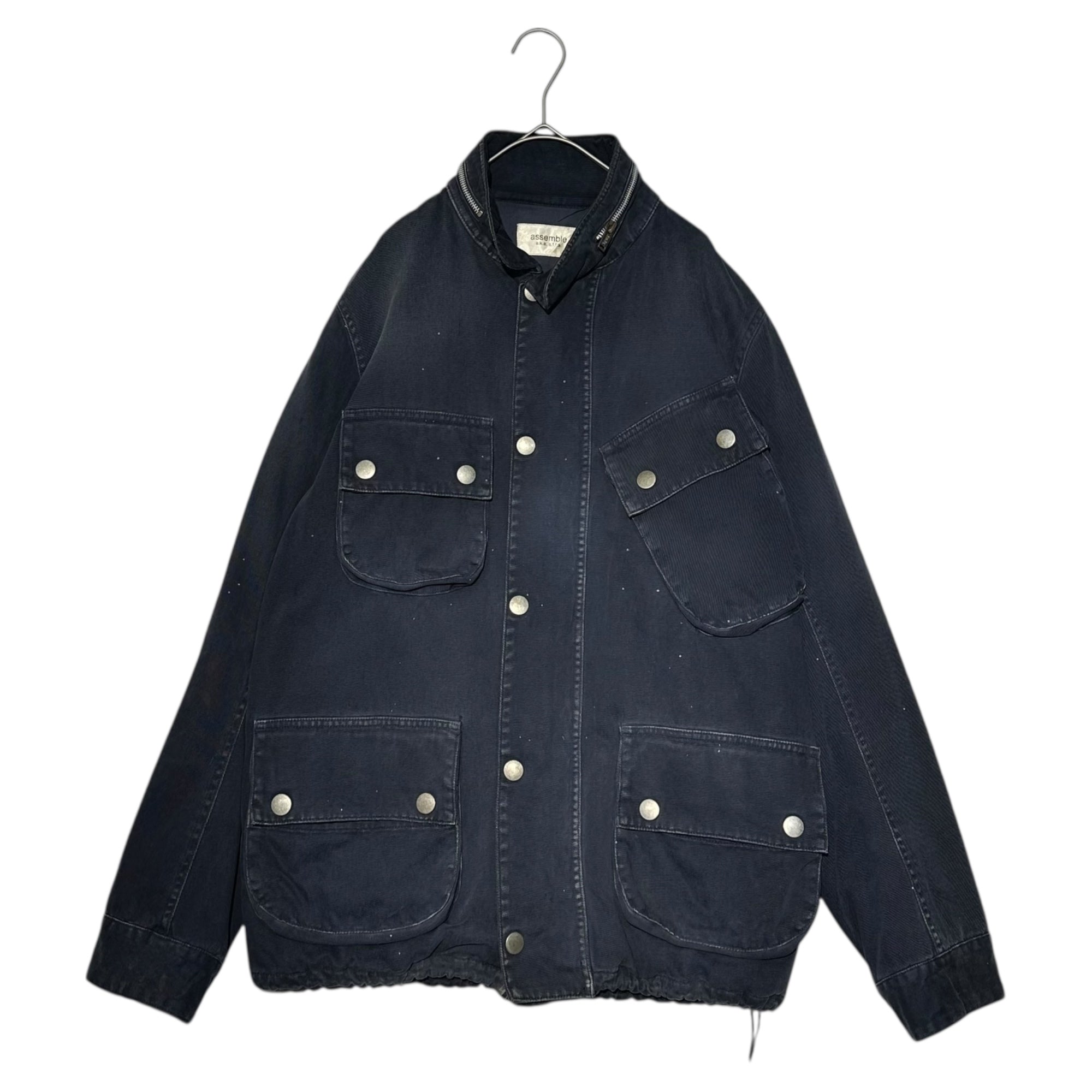 assemble a.k.a AFFA(アッセンブルエーケーエーエーエフエフエー) Vintage-Washed Military-Inspired Cotton Jacket ヴィンテージ加工 ミリタリー インスパイア コットン ジャケット AFK4202 L ネイビー