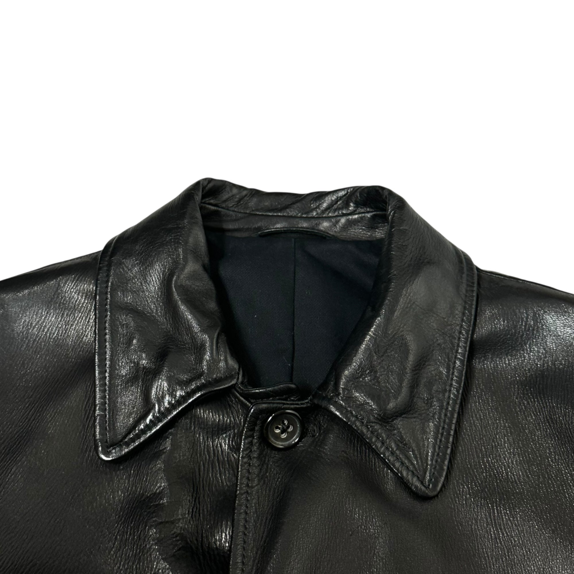 JIL SANDER(ジルサンダー) 00's Archive Lamb Leather Jacket 本人期 アーカイブ ラムレザー ジャケット 44(S程度) ブラック コート