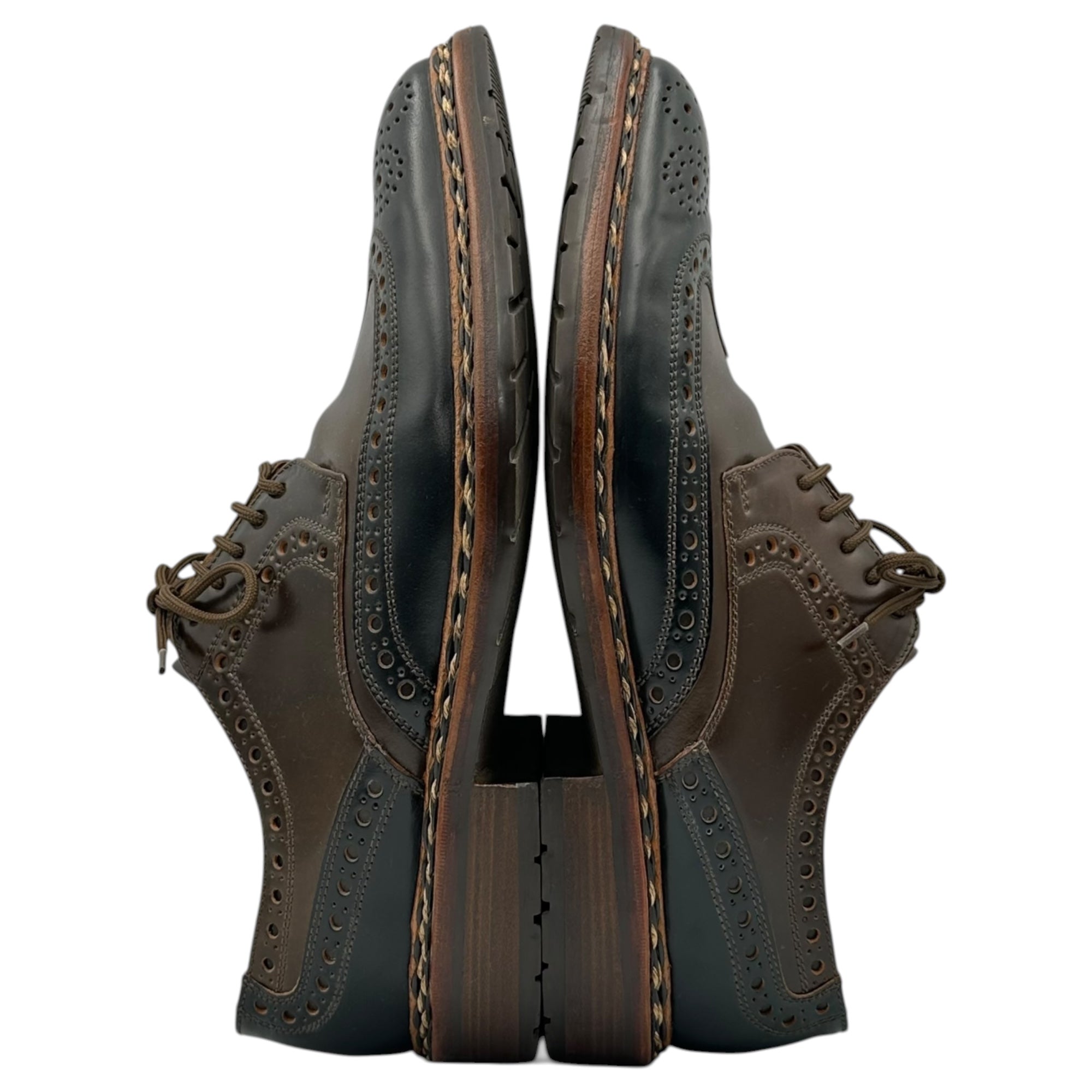 HEINRICH DINKELACKER(ハインリッヒディンケラッカー) BUDA Derby Shoes ブダ コードバン 2トーン ウィングチップ ダービー シューズ 表記無 ネイビー×ブラウン 革靴 レザー