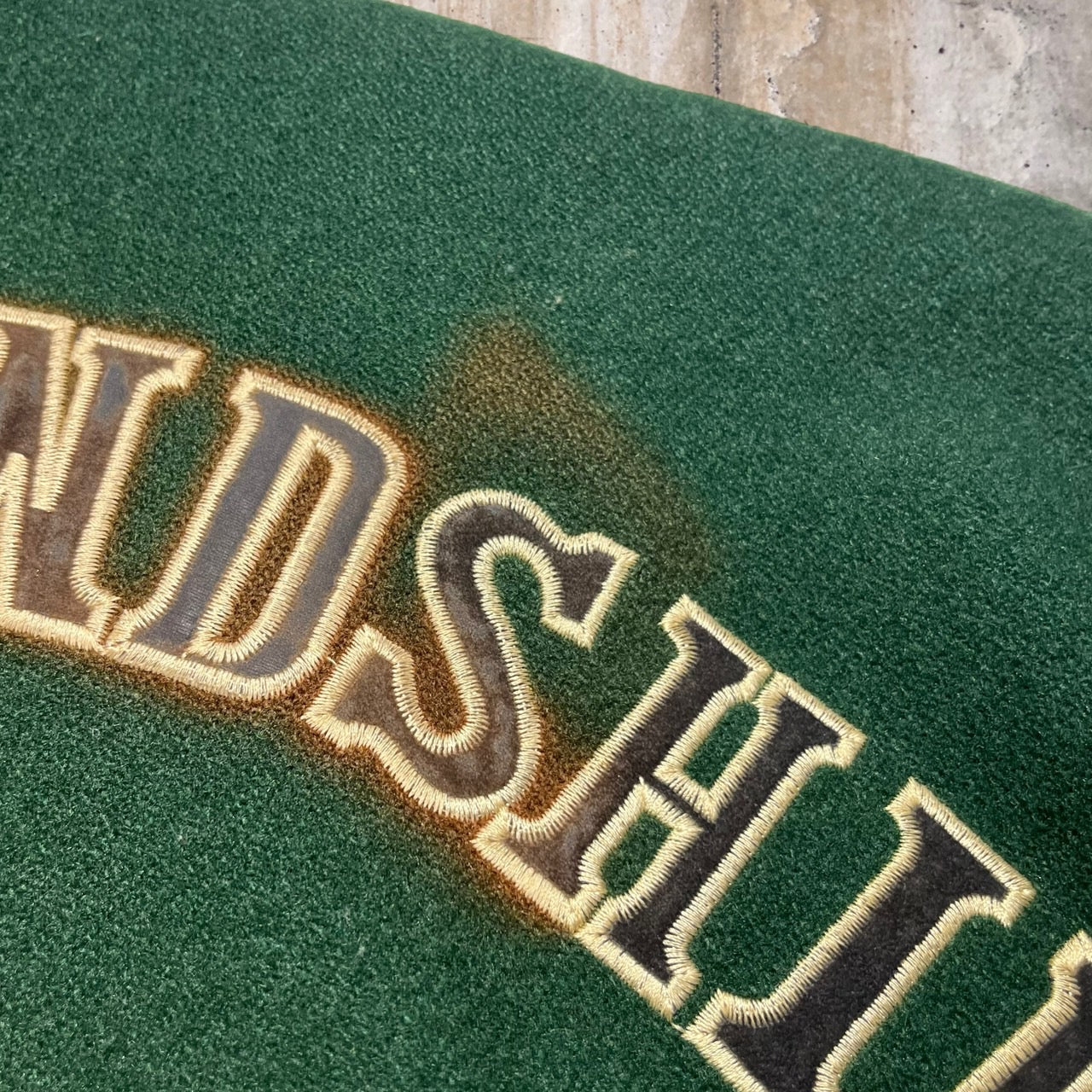 O'NEIL(オニール) 90's レザー切替オーバーサイズスタジャン L グリーン