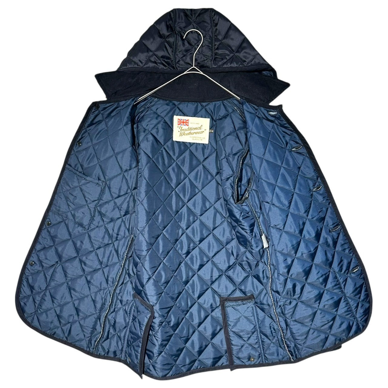 Traditional Weatherwear(トラディショナル ウェザーウェア) Hooded Quilted Coat フーデット キルティング コート G172APQCO0024A 36(S程度) ネイビー ジャケット