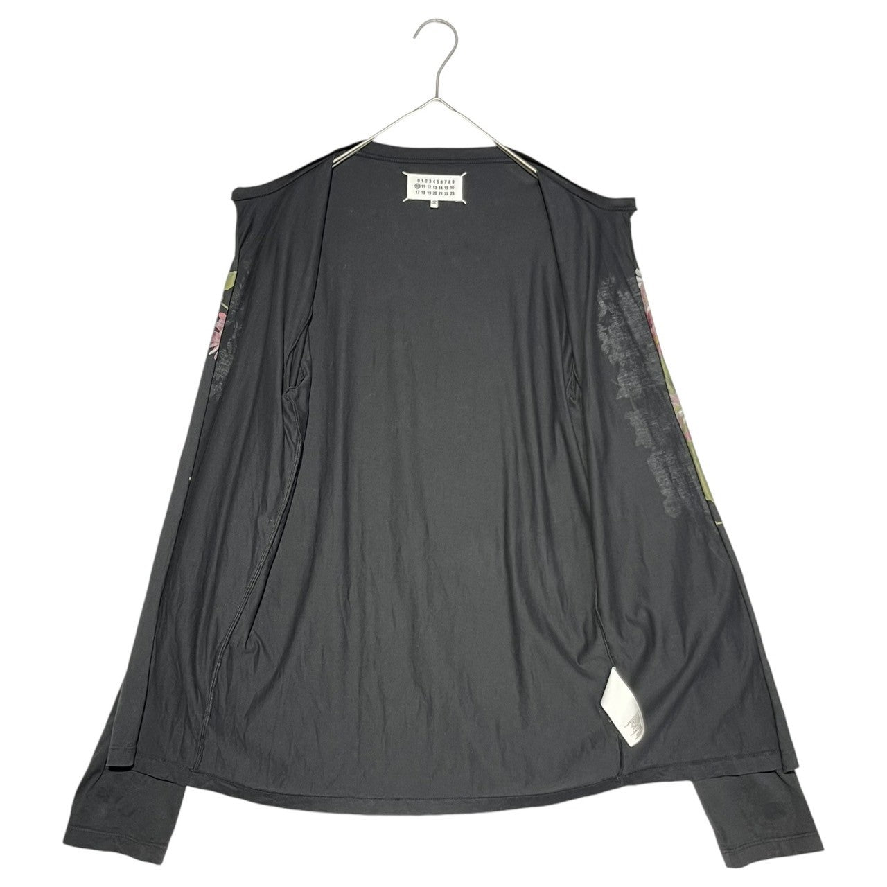 MAISON MARGIELA(メゾンマルジェラ) 16SS Floral print cut and sew cutting cardigan フローラル プリント カットソー 裁断 カーディガン S50GC0427 44(S程度) ブラック