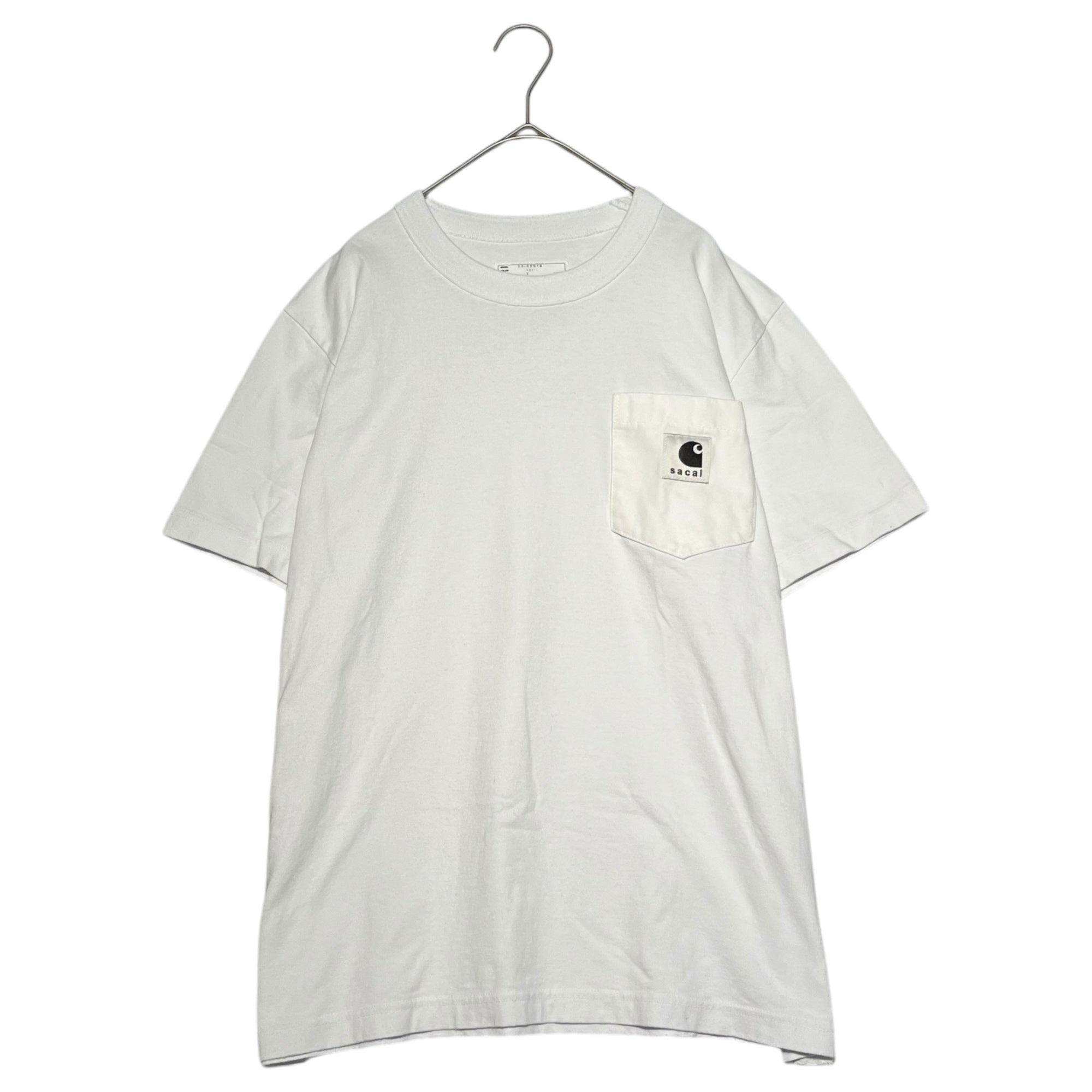 sacai×carhartt(サカイ×カーハート) 23SS Carhartt WIP T-shirt ロゴ 胸ポケット 半袖 Tシャツ 23-0557S 3(L程度) ホワイト コラボ 限定