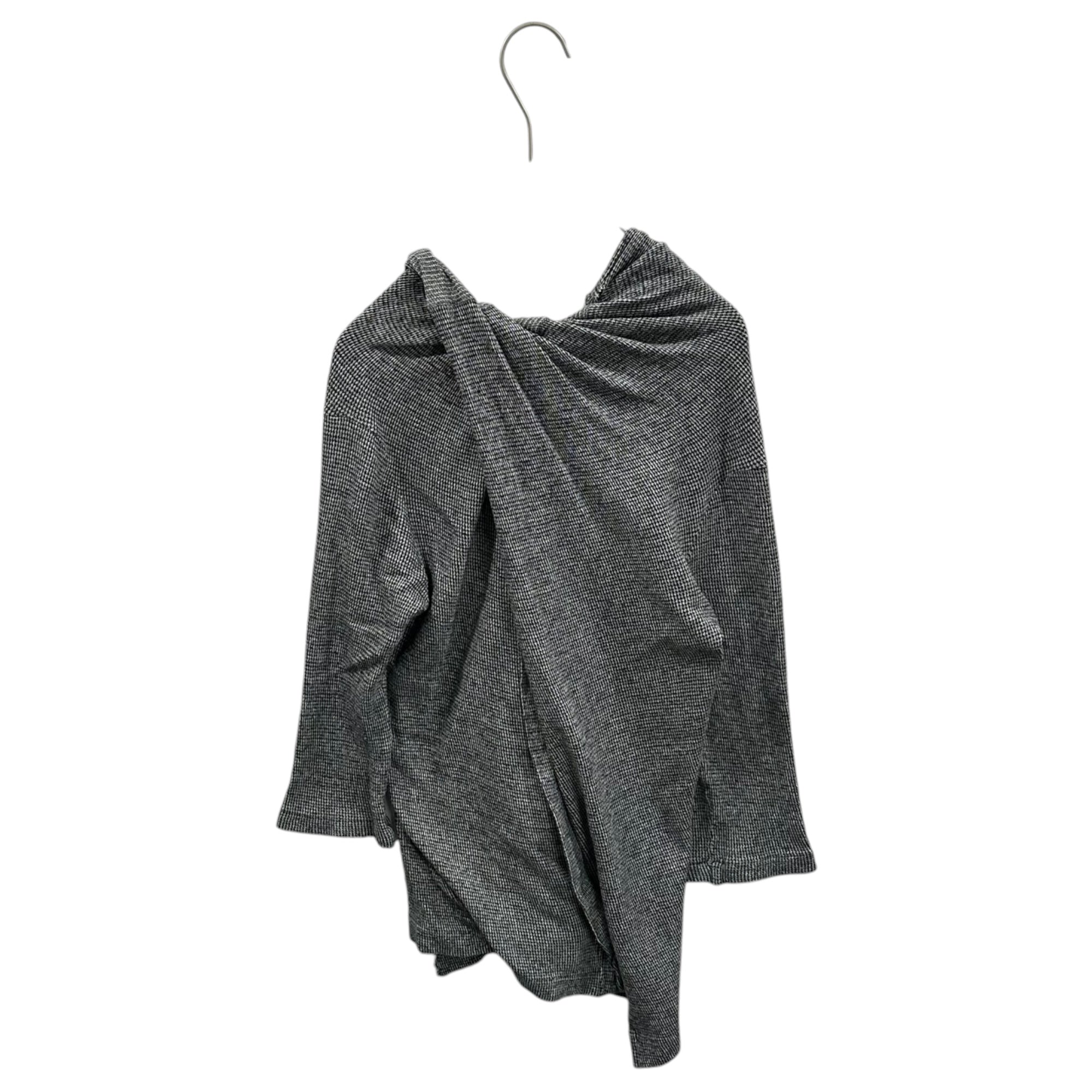 YOHJI YAMAMOTO+NOIR(ヨウジヤマモトプリュスノアール) Asymmetrical Cotton Cardigan 千鳥柄 変形 コットン カーディガン NJ-T44-061 2 グレー