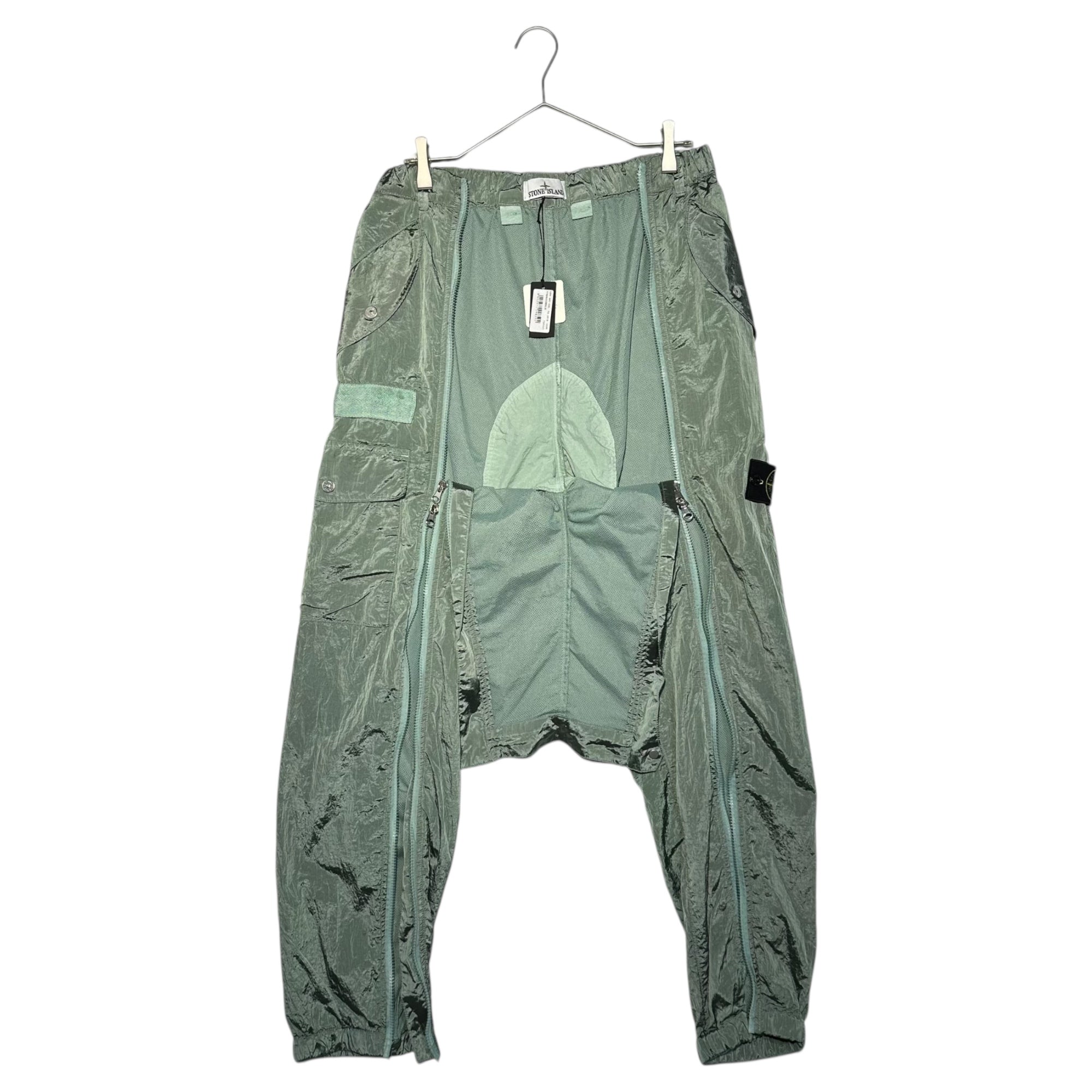STONE ISLAND(ストーンアイランド) 22AW NYLON METAL IN ECONYL FRONT ZIP CARGO PANTS ナイロンメタル フロント ジップ カーゴ パンツ 771531619 W32 グリーン ジョガー