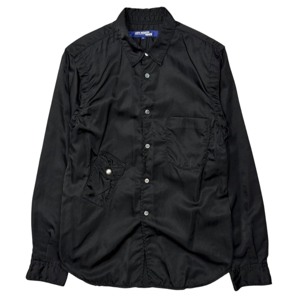 COMME des GARCONS JUNYA WATANABE MAN(コムデギャルソンジュンヤワタナベマン) 2005SS Tech-Pocket Water-Repellent Nylon L/S Shirt テック ポケット 撥水 加工 長袖 ナイロン シャツ WO-B003 M ブラック AD2004 00s アーカイブ
