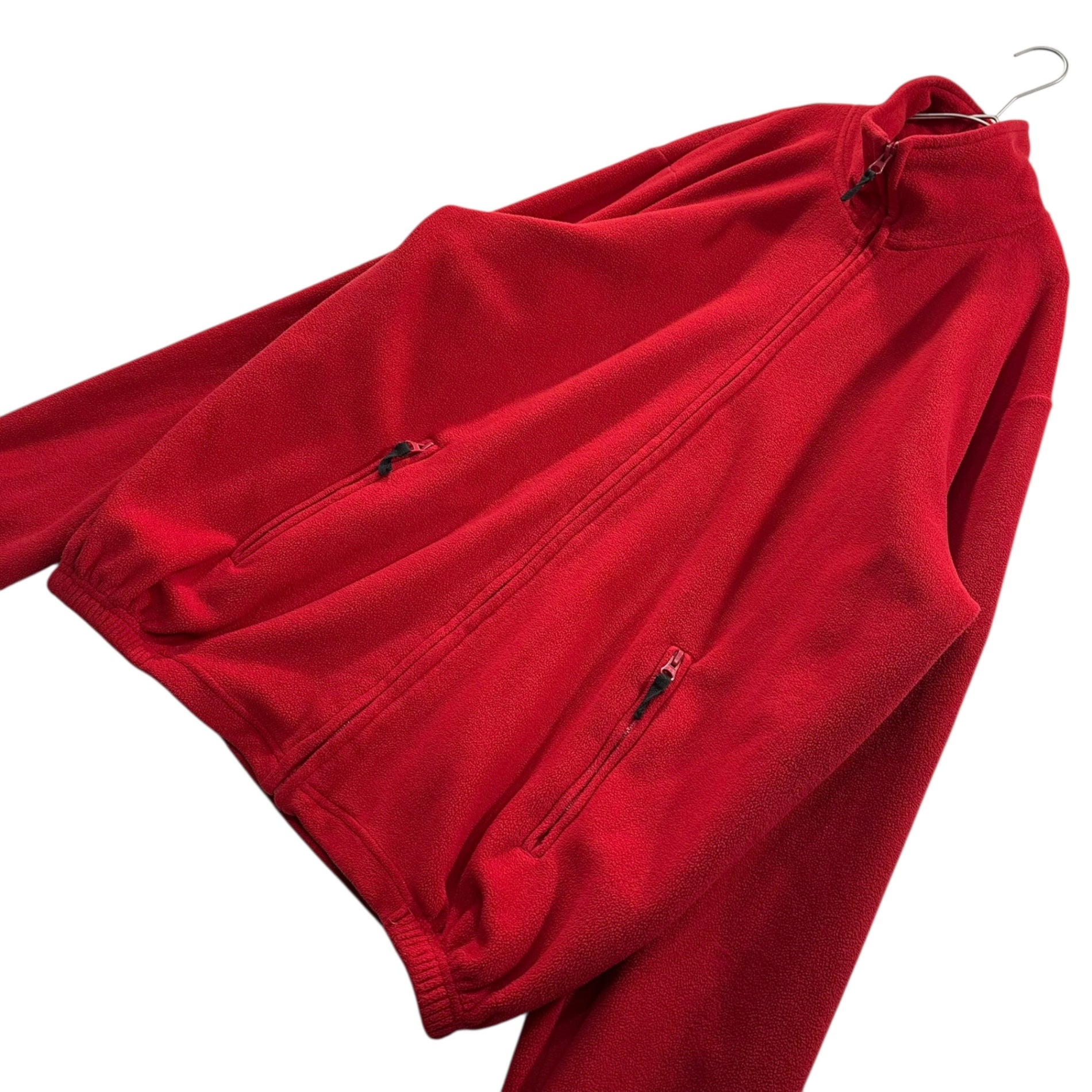 KING SIZE OLD Full-Zip Fleece boa Jacket フルジップ フリース ボア ジャケット 表記消(XL程度) レッド
