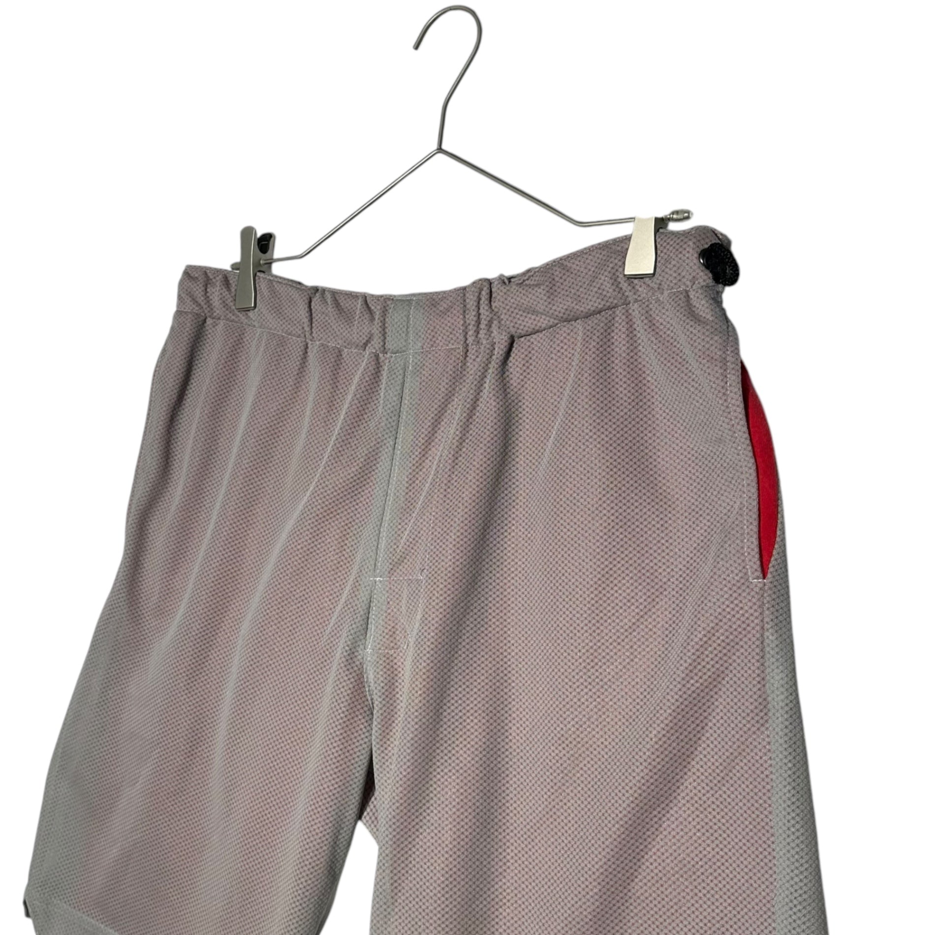 GOODENOUGH(グッドイナフ) 90's Mesh Layered Half Pants 90年代 メッシュ レイヤード ハーフ パンツ グレー×レッド