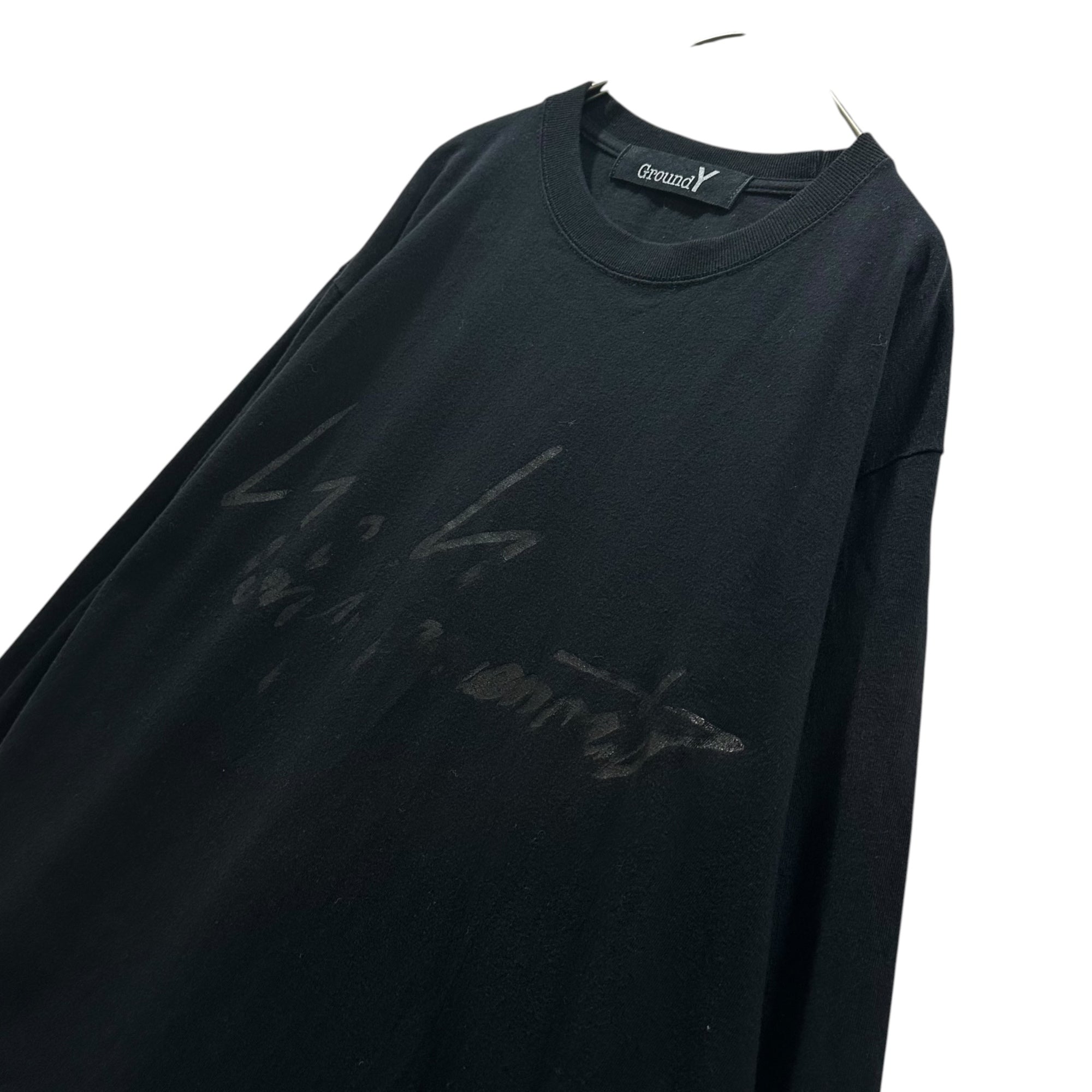 Ground Y(グラウンドワイ) Front-Logo L/S T-Shirt フロント ロゴ 長袖 Tシャツ GD-T37-071 3 ブラック
