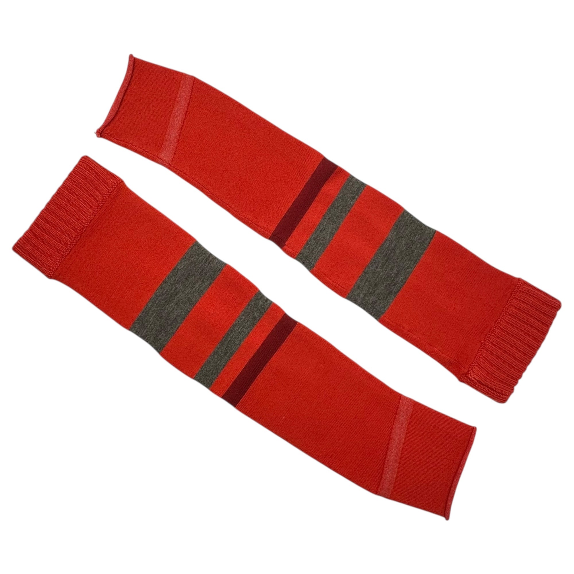 MARITHE FRANCOIS GIRBAUD(マリテフランソワジルボー) 00's Border Knit Leg Warmers 2 SET ボーダー ニット レッグ ウォーマー 2点 セット F7-N120 レッド/ブラック