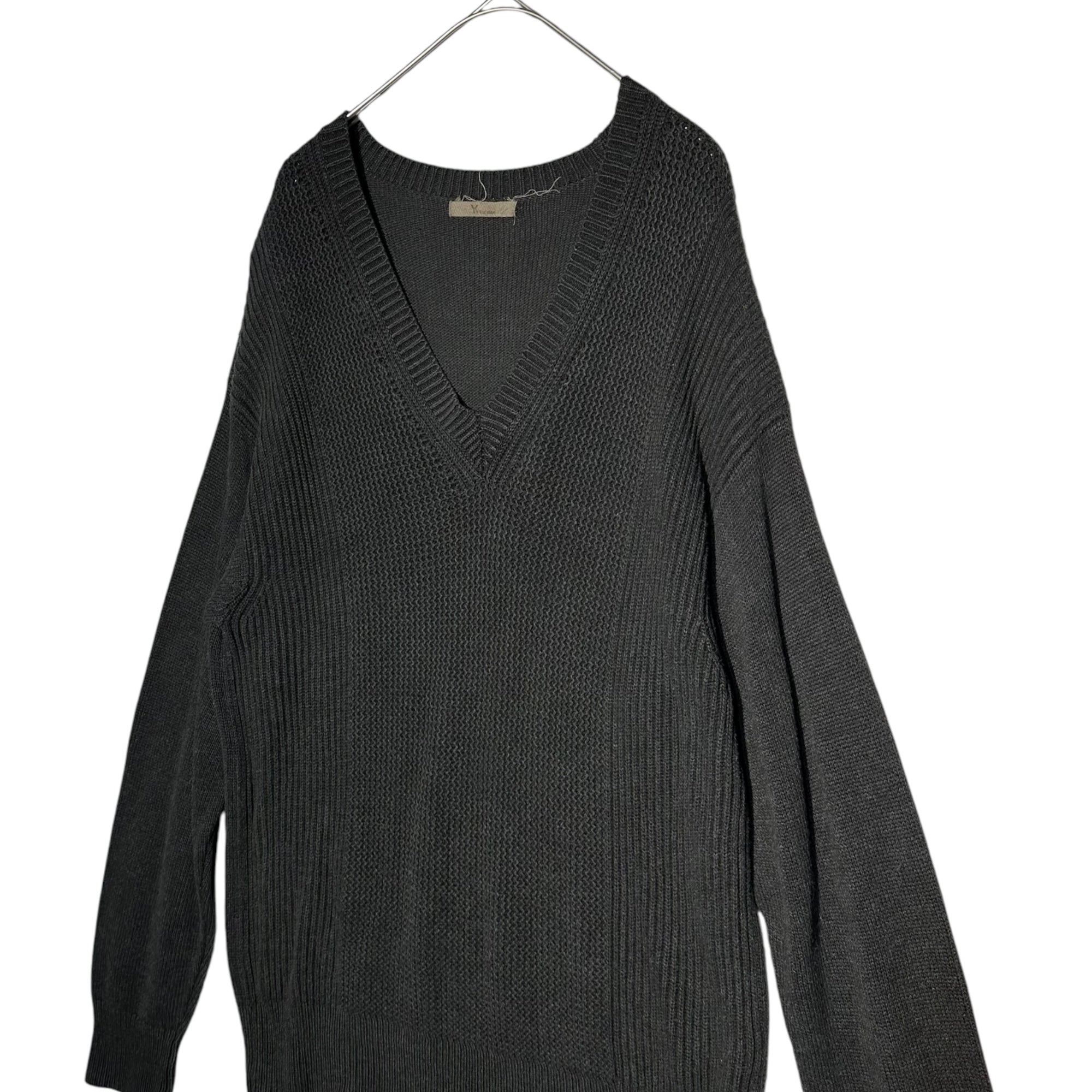 Y's for men(ワイズフォーメン) 90's Vintage V-Neck Long Sleeve Cotton Knit 90年代 ヴィンテージ Vネック 長袖 コットン ニット FREE ブラック