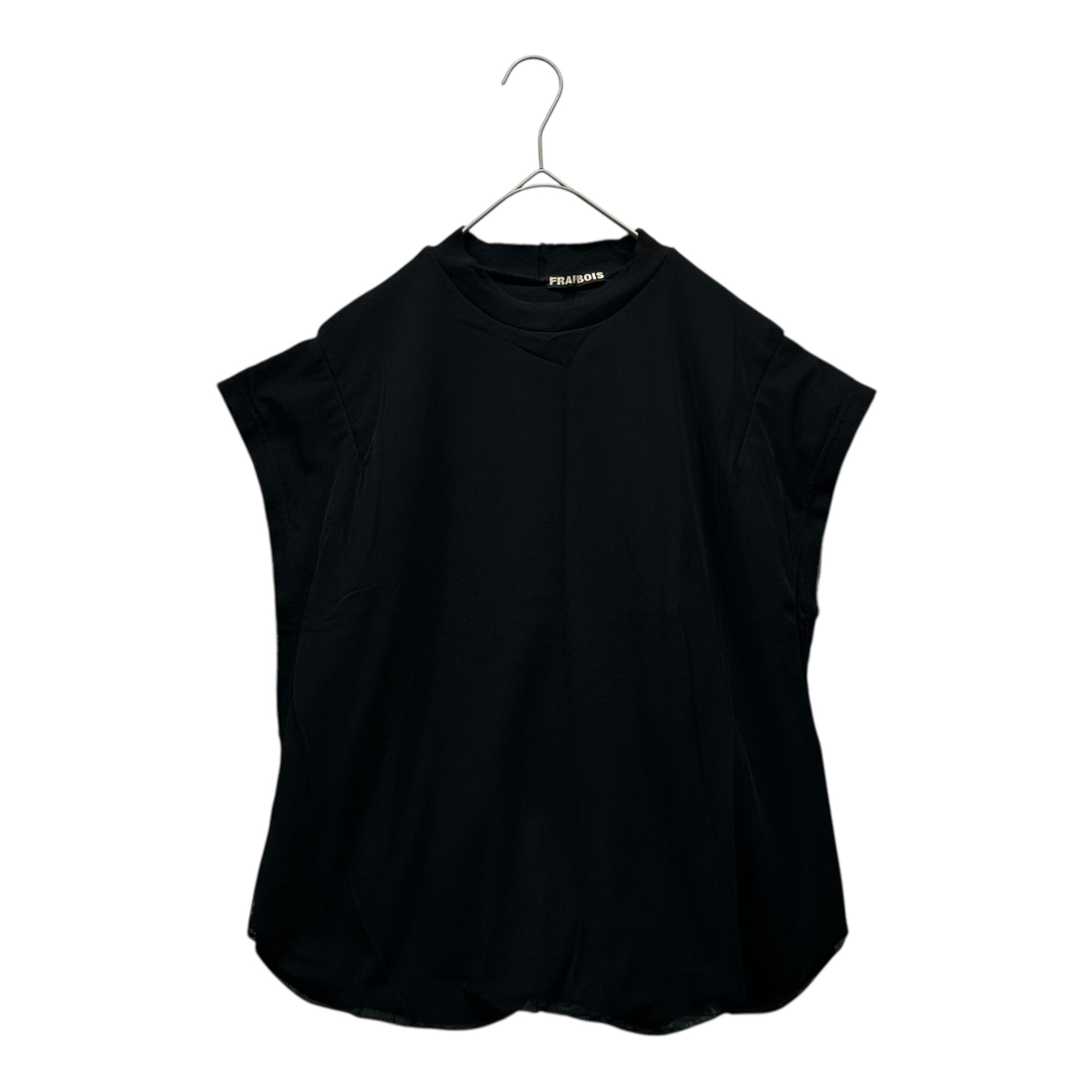FRAPBOIS(フラボア) Tulle layered French sleeve top チュール レイヤード フレンチスリーブ カットソー B1543UT 206 1(S程度) ブラック