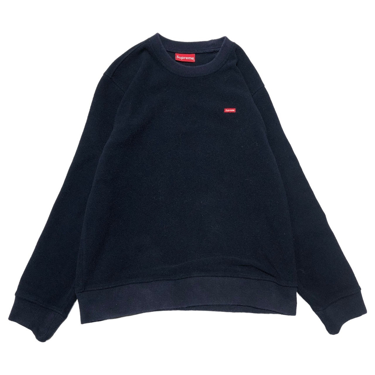 SUPREME(シュプリーム) 18AW Polartec Small Box Crewneck Sweatshirt ポーラテック スモールボックスロゴ クルーネック スウェット M ネイビー