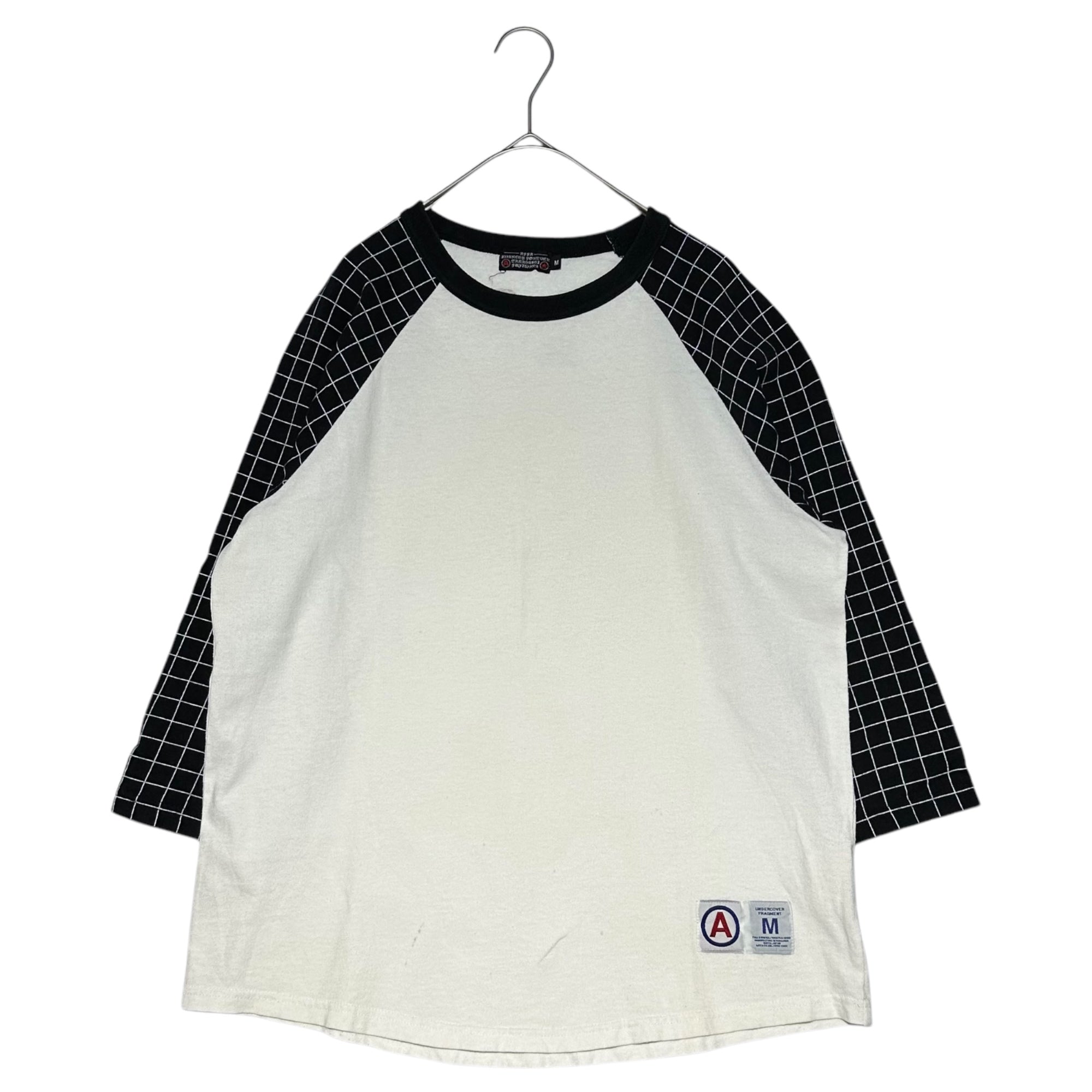 AFFA(エーエフエフエー) 90's Early spider check raglan cut and sew 初期 スパイダー チェック ラグラン カットソー AF745 M ホワイト×ブラック