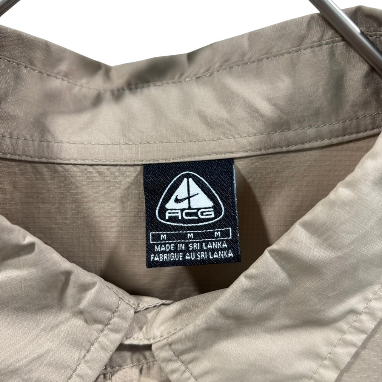 NIKE ACG(ナイキエーシージー) 90's~00's 2WAY Fishing L/S Shirt フィッシング 長袖 シャツ S1 SFD M ベージュ Y2K テック