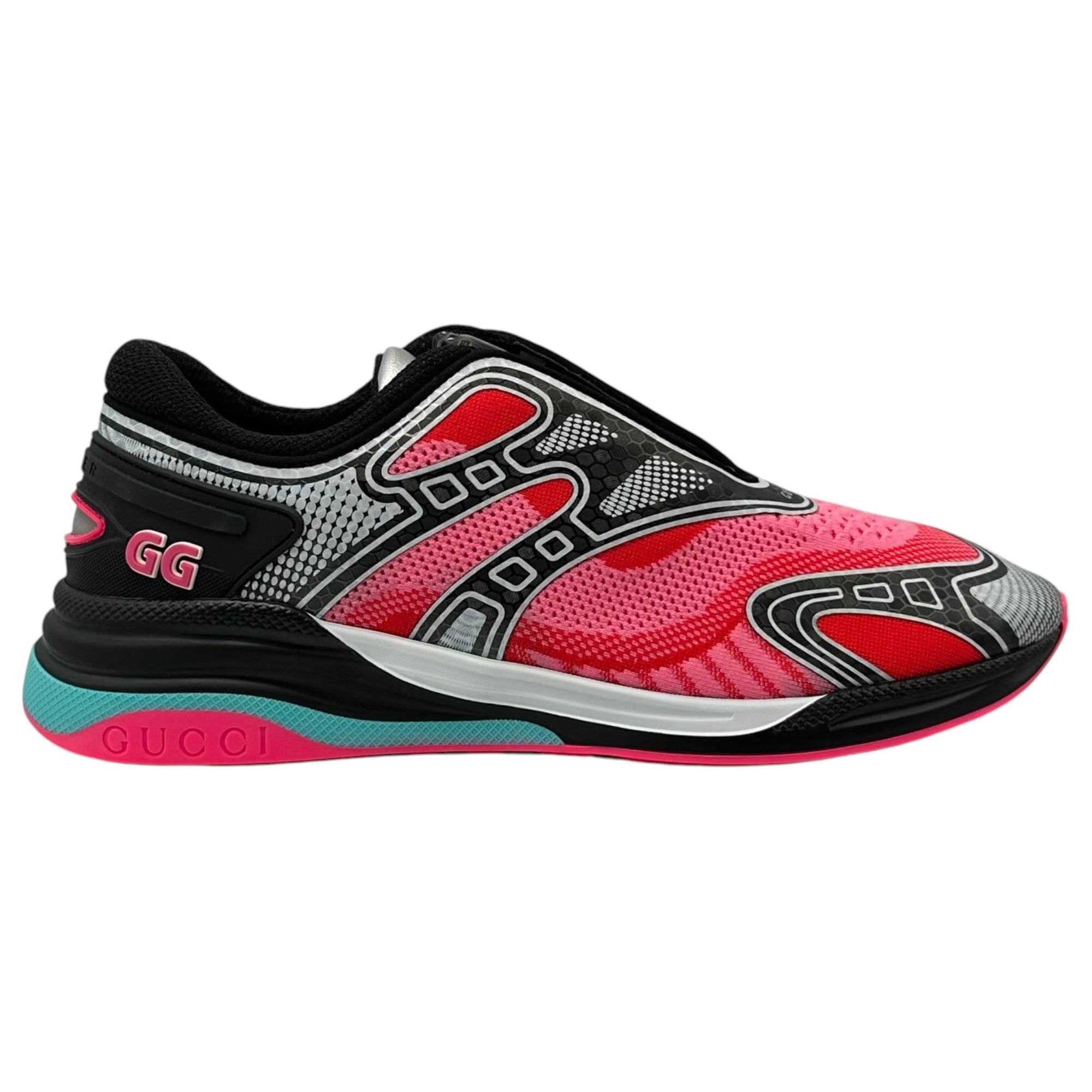 GUCCI(グッチ) 20SS Ultrapace R Mismatched - Neon Pink Yellow ウルトラペース R ワイヤー ダイヤル スニーカー 623151 8(27cm程度) イエロー×ピンク ディスク アシンメトリー