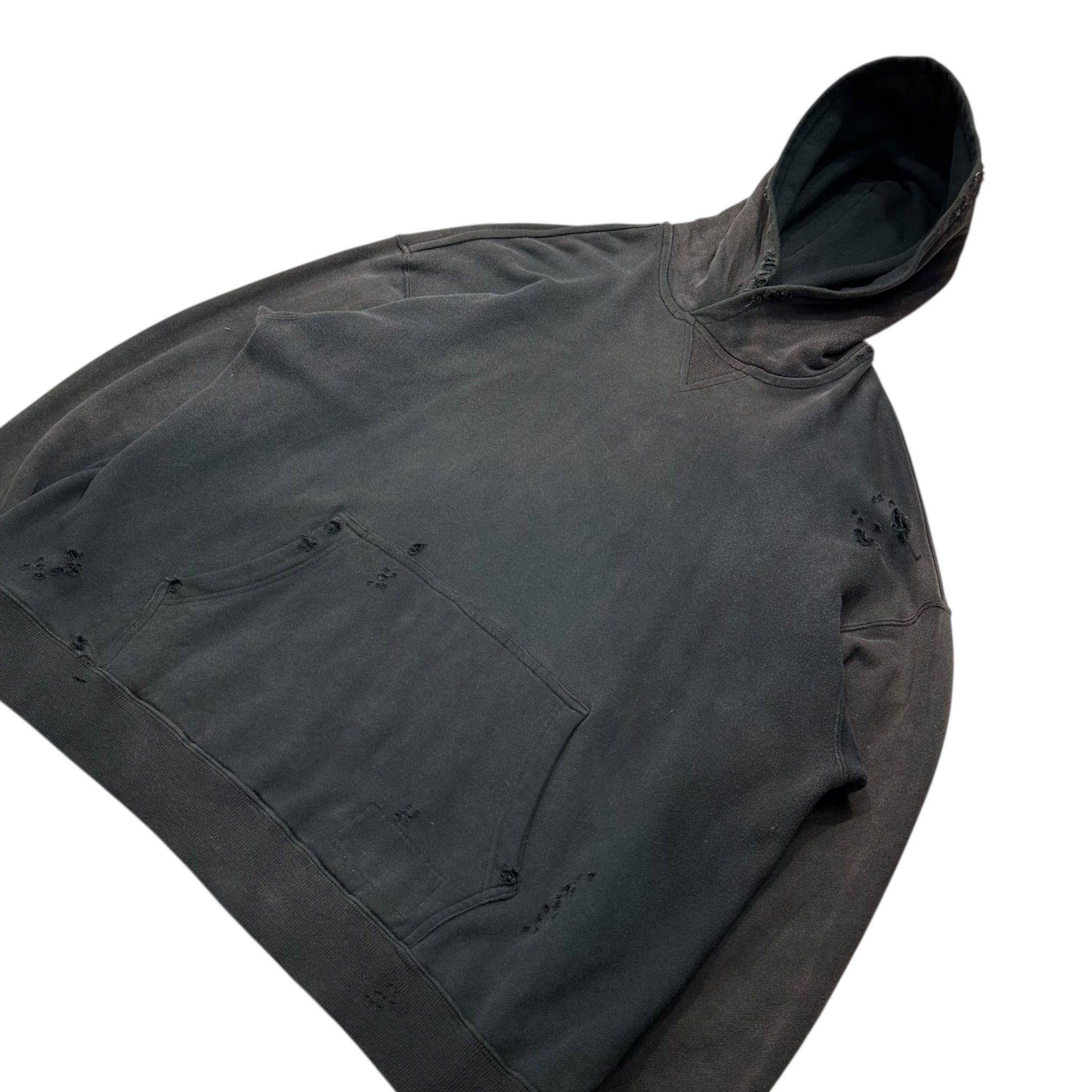 Maison MIHARA YASUHIRO(メゾンミハラヤスヒロ) Destroy Hoodie デストロイ パーカー 91563795 46 ブラック ダメージ加工