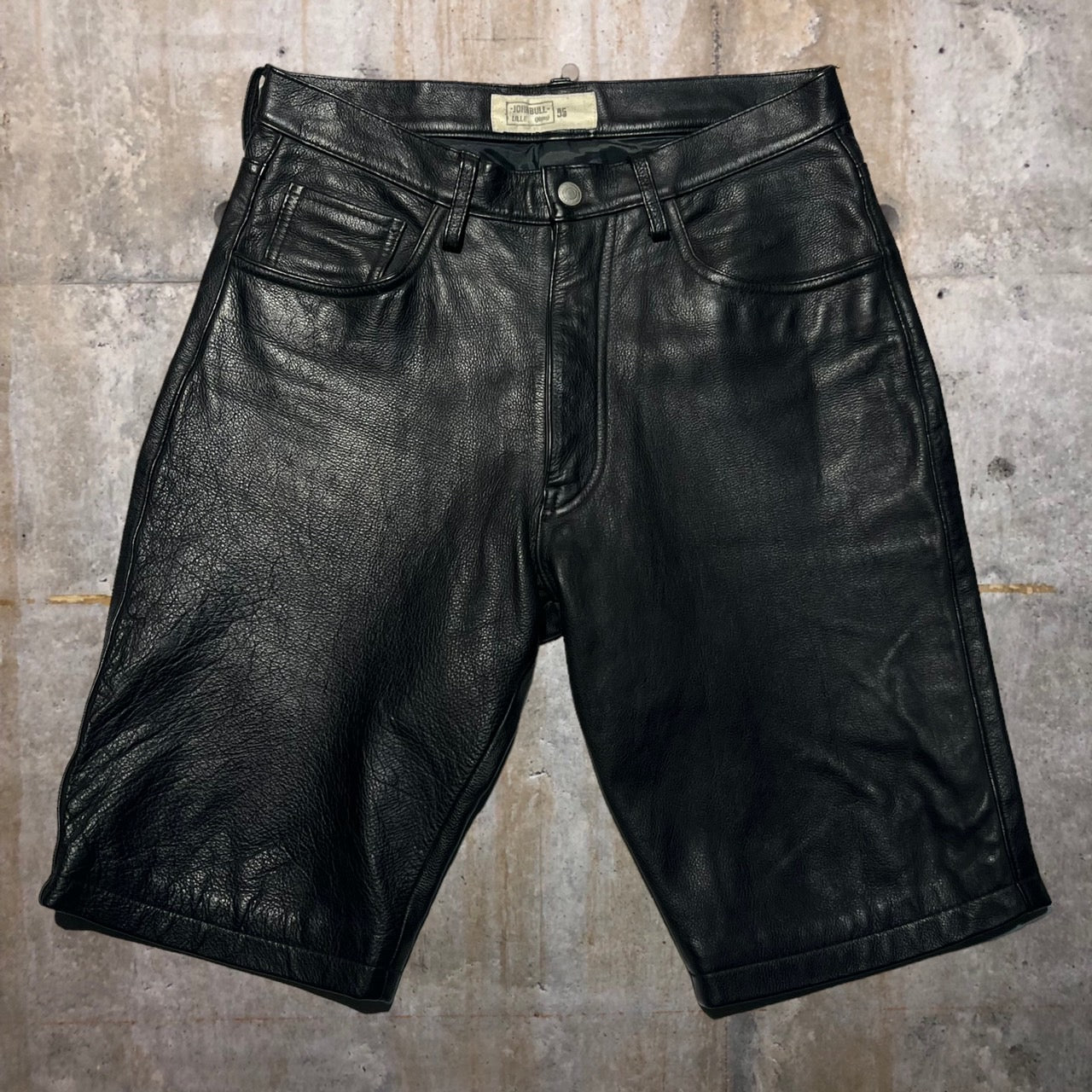 JOHNBULL(ジョンブル) レザーハーフパンツ 32 ブラック 牛革