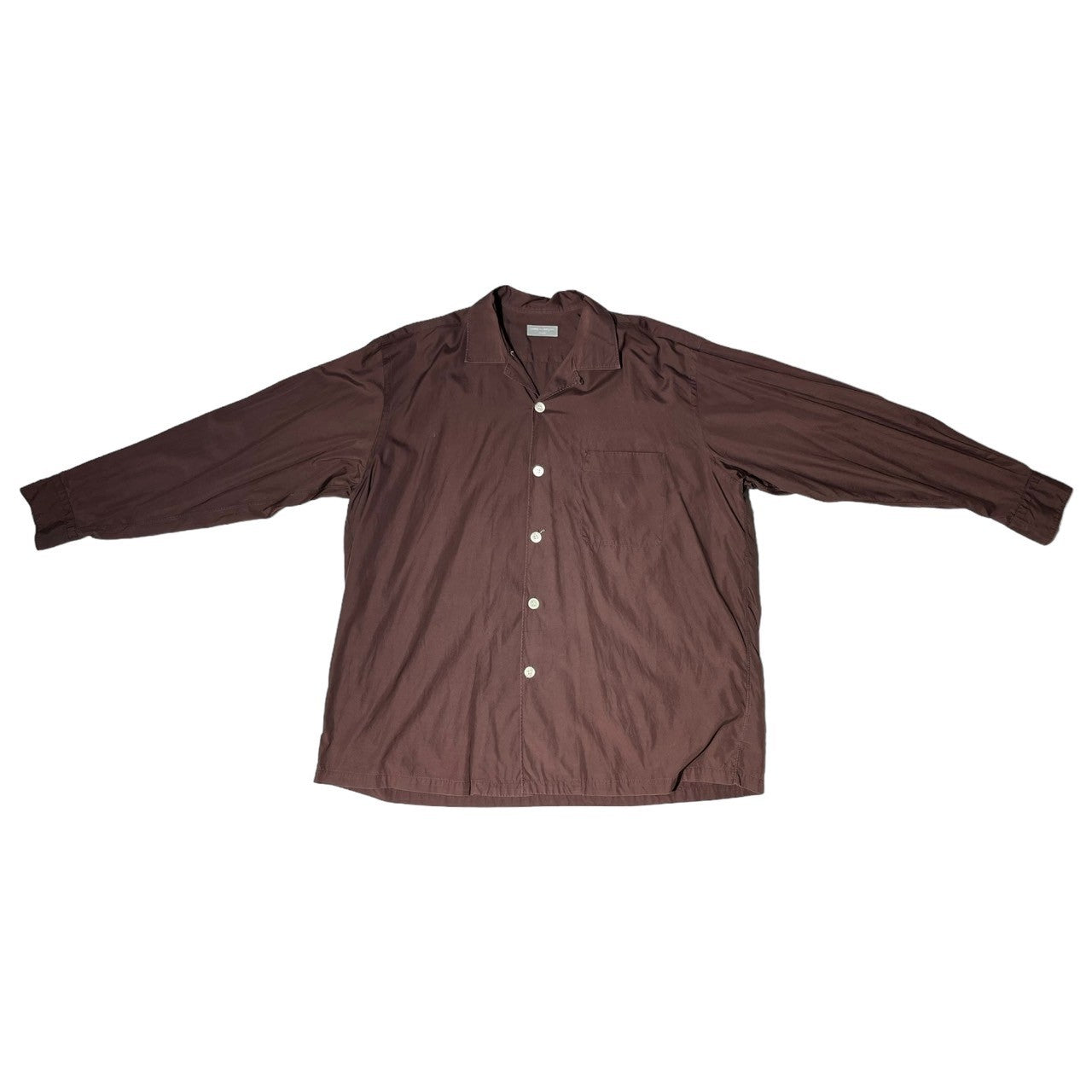 COMME des GARCONS HOMME(コムデギャルソンオム) 80~90’s oversized open collar shirt オープンカラーシャツ Lサイズ程度 ワインレッド 田中オム