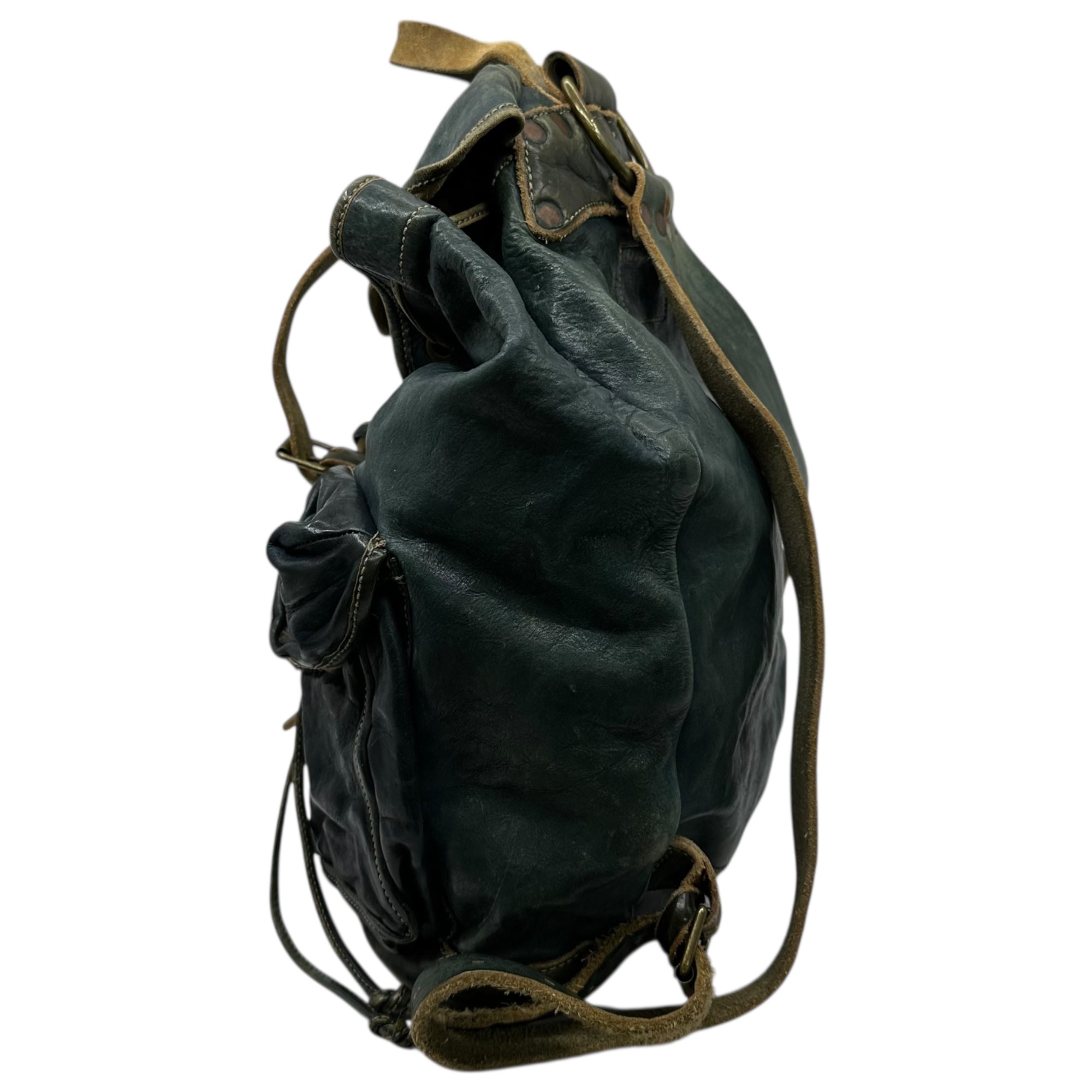 RRL(ダブルアールエル) Indigo-dyed Leather Backpack インディゴ染め レザー リュック インディゴ バッグ バックパック