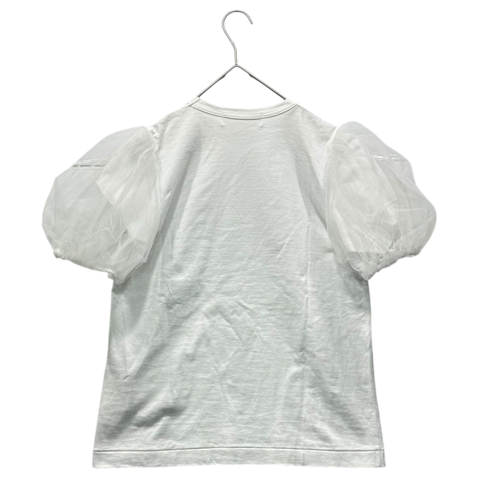 COMME des GARCONS GIRL(コムデギャルソンガール) 22SS Tulle Sleeve T-Shirt チュール スリーブ Tシャツ NI-T007 M ホワイト AD2021