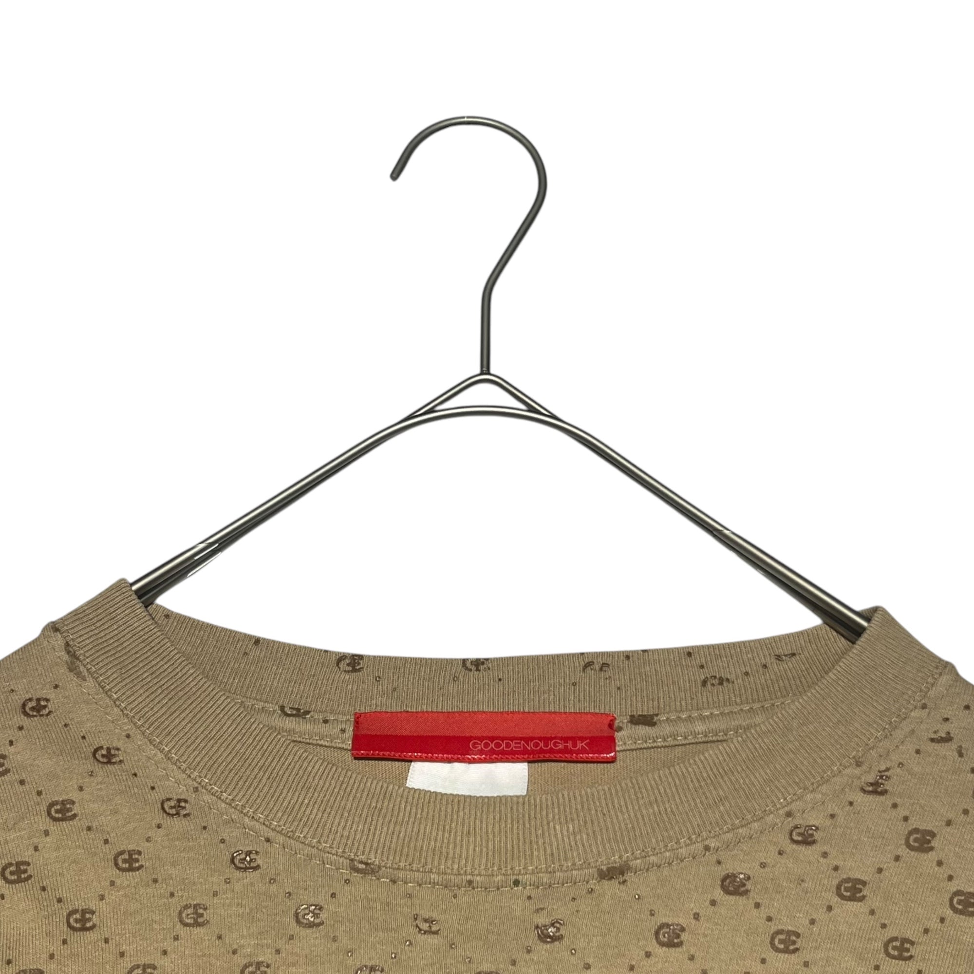 GOODENOUGH(グッドイナフ) 00's anvil GE LOGO TEE アンヴィル GE モノグラム ロゴ Tシャツ M ベージュ