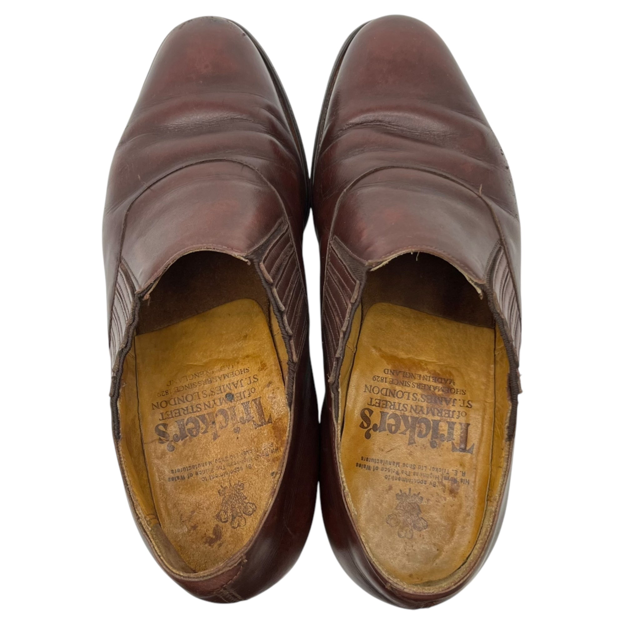 Tricker's(トリッカーズ) Lazy man レイジーマン サイド エラスティック スリッポン 075366 8-5(27cm程度) ブラウン レザー シューズ