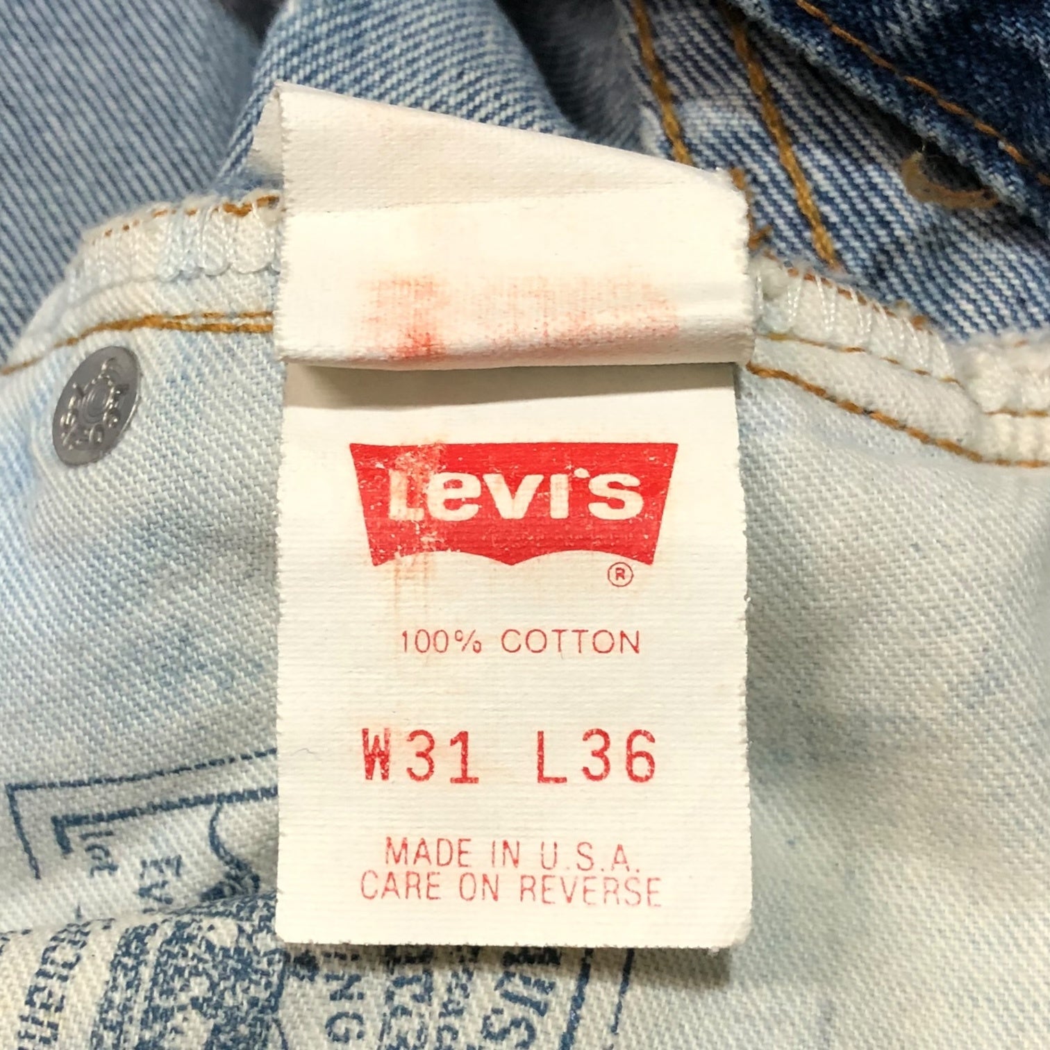 Levi's(リーバイス) 90's 501 straight denim pants ヴィンテージ セルビッチ ストレート デニム パンツ ジーンズ 555-0294 W31 インディゴ USA製 裏ボタン555 バレンシア工場 赤耳